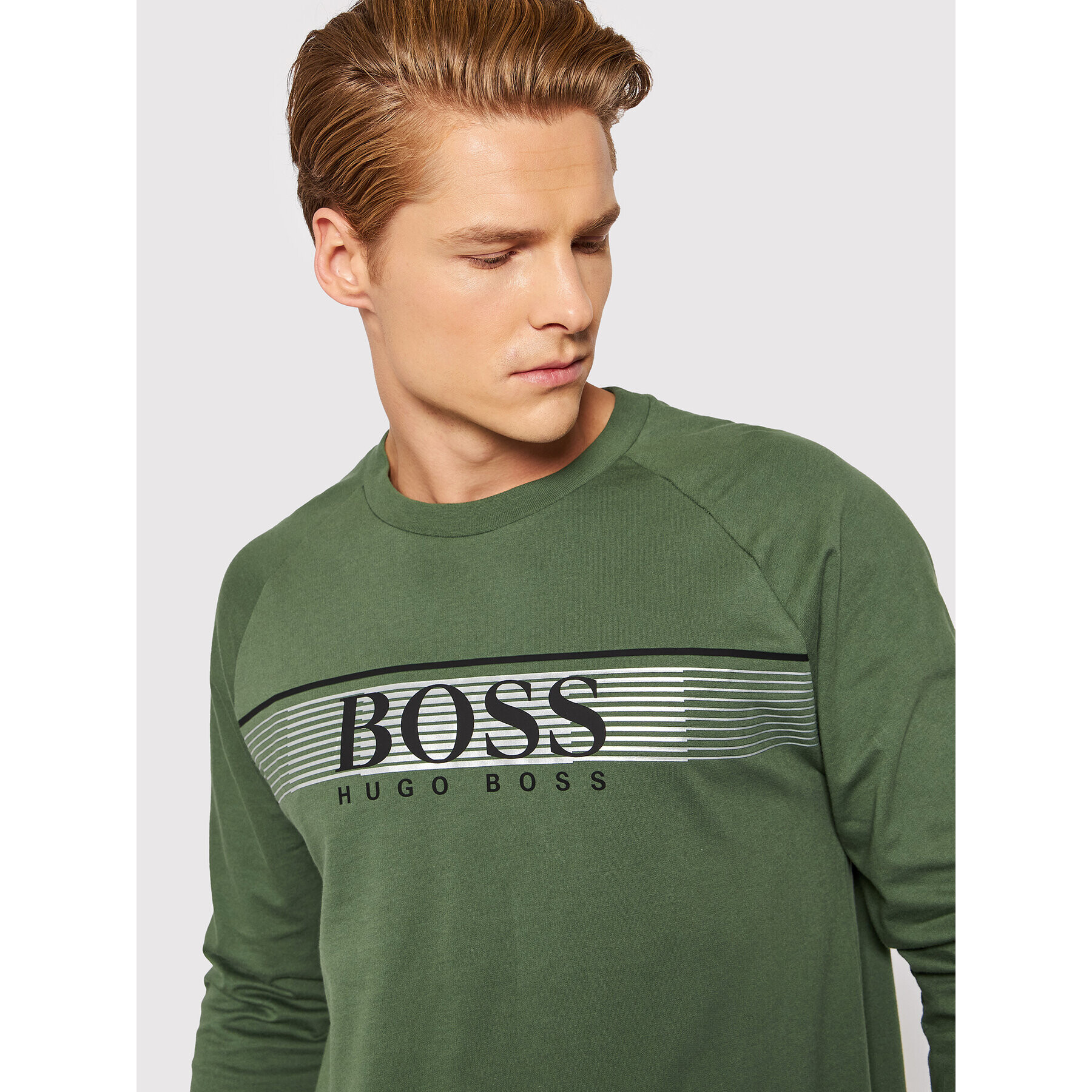 Boss Суитшърт Authentic 50464889 Зелен Regular Fit - Pepit.bg