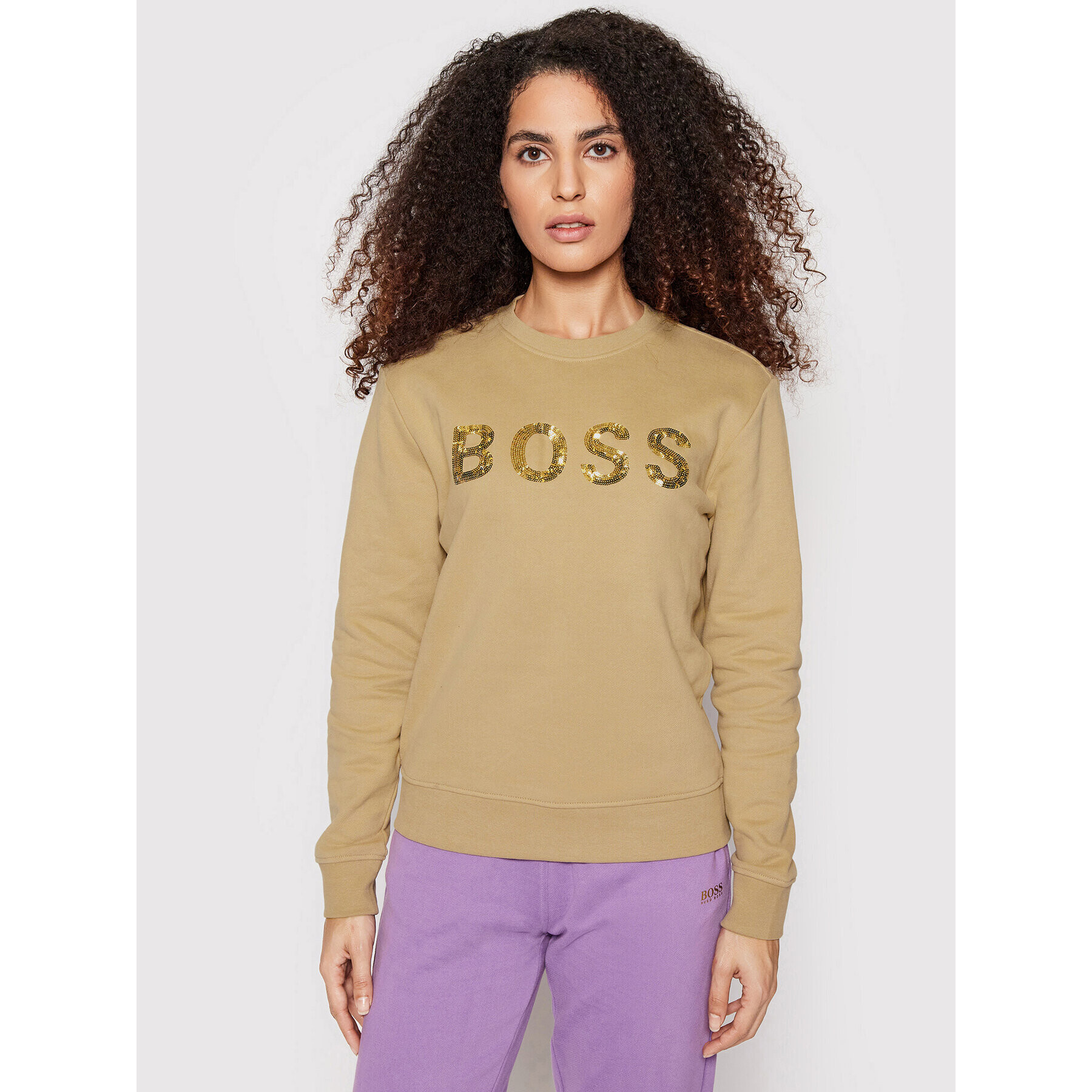 Boss Суитшърт C_Ela_5 50464511 Бежов Relaxed Fit - Pepit.bg