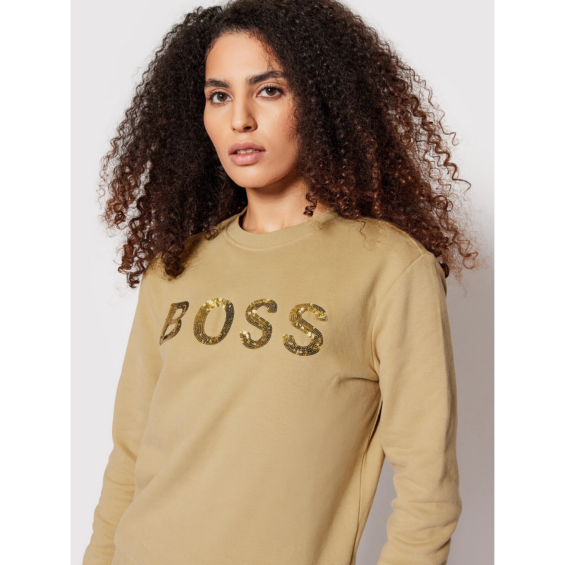 Boss Суитшърт C_Ela_5 50464511 Бежов Relaxed Fit - Pepit.bg