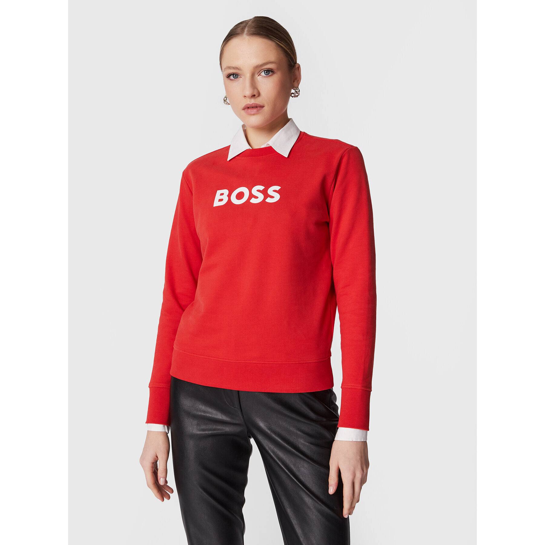 Boss Суитшърт C_Ela_6 50468357 Червен Regular Fit - Pepit.bg