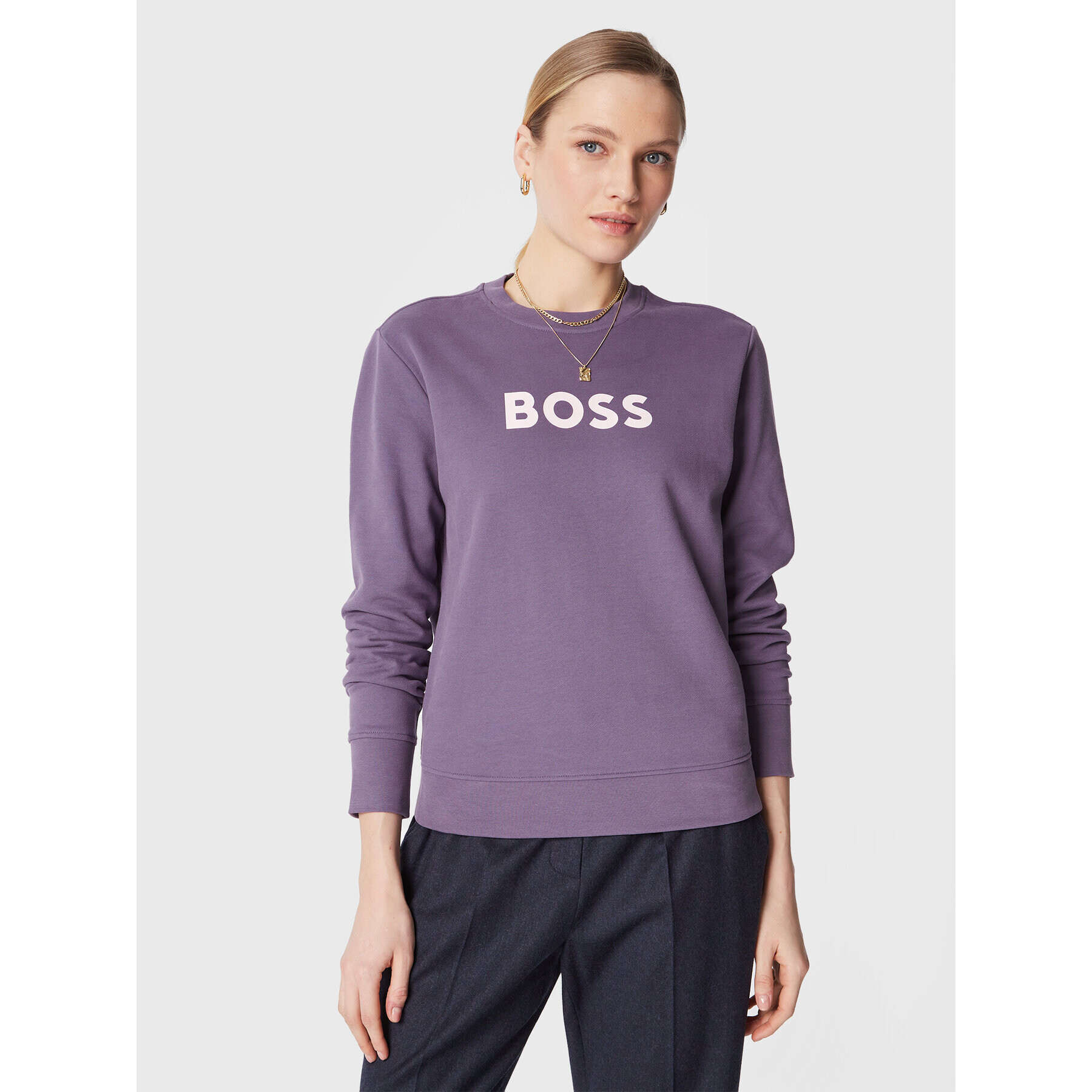 Boss Суитшърт C_Ela_6 50468357 Виолетов Regular Fit - Pepit.bg