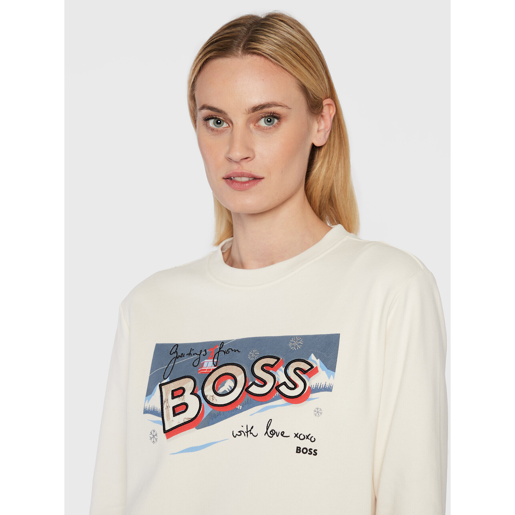 Boss Суитшърт C Ela Motive 50479973 Бежов Regular Fit - Pepit.bg