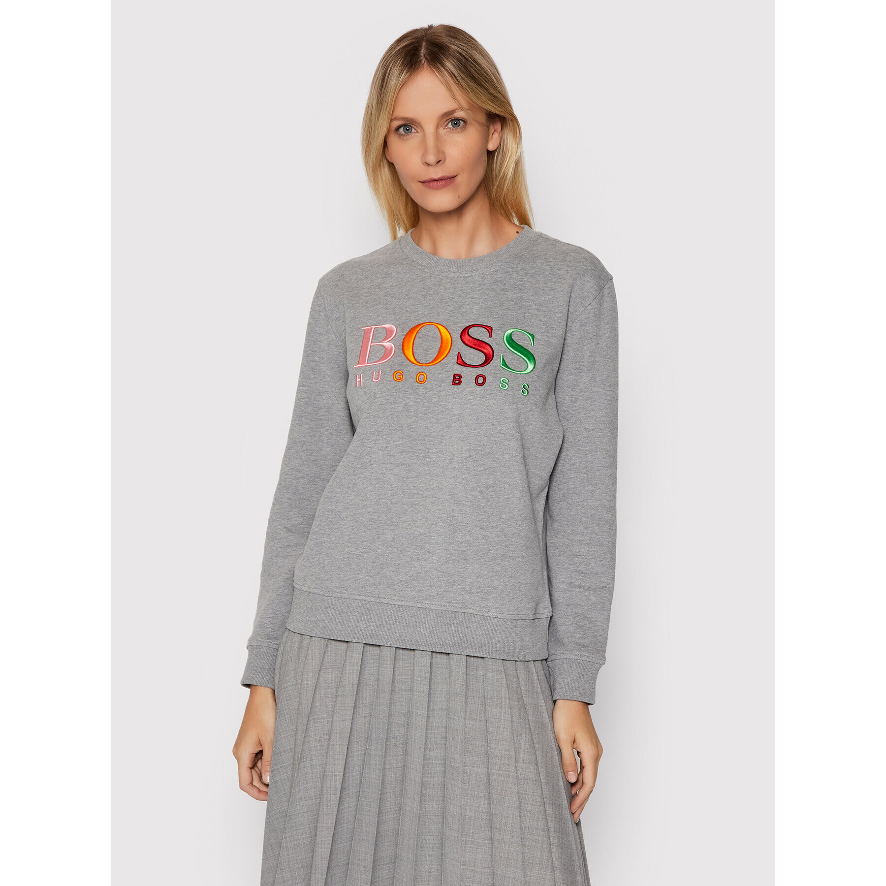 Boss Суитшърт C_Ela1_ecom 50456128 Сив Regular Fit - Pepit.bg
