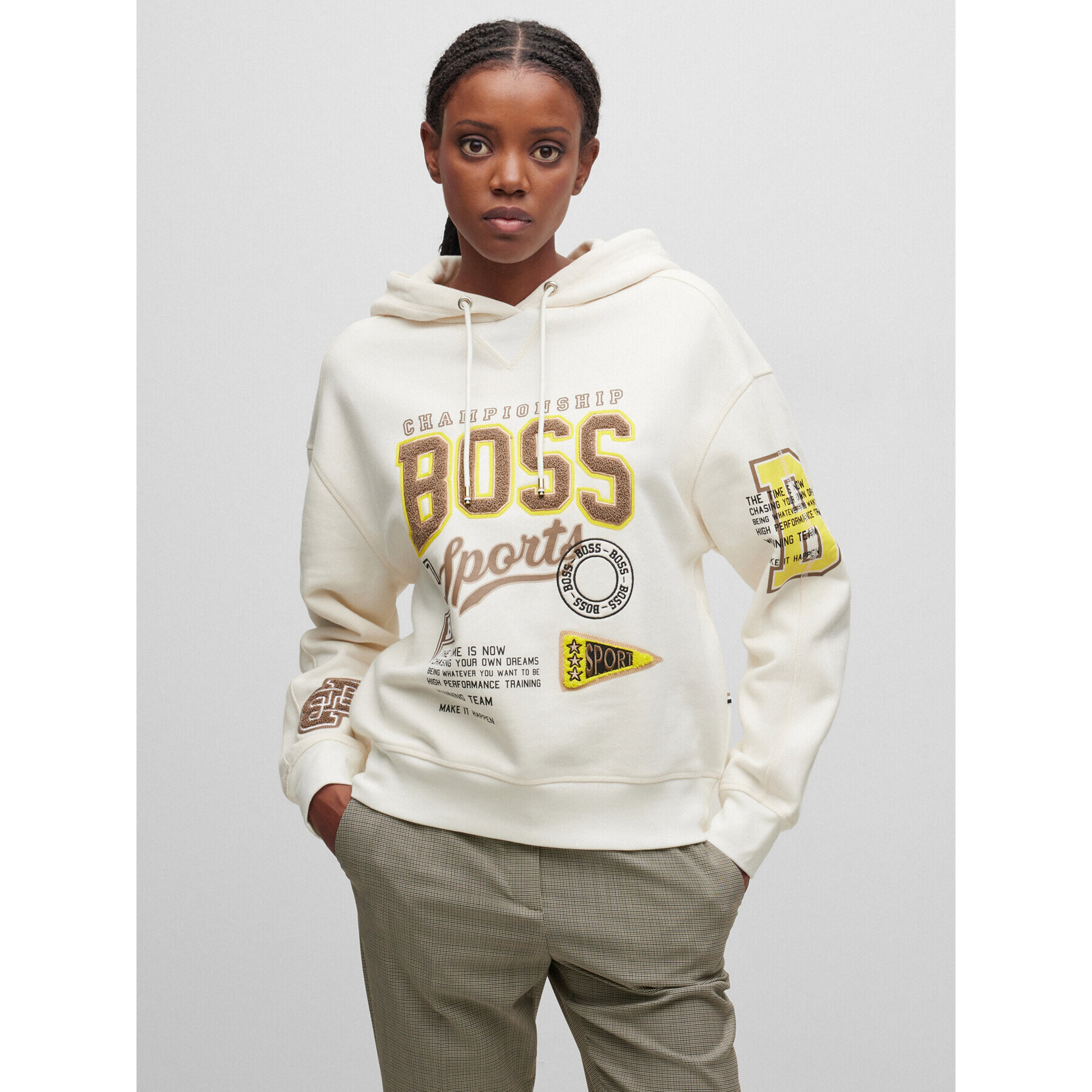 Boss Суитшърт C_Eraisy 50484175 Бежов Oversize - Pepit.bg