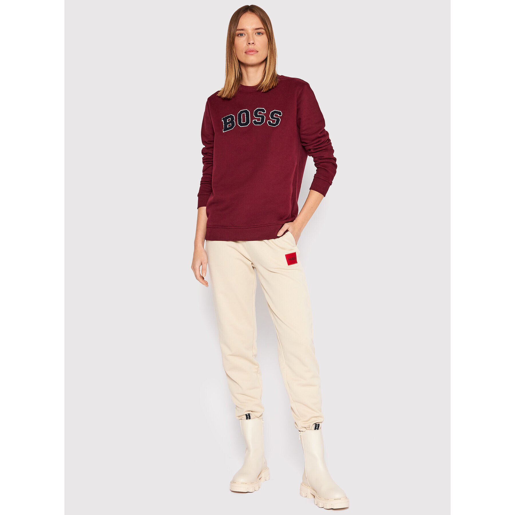 Boss Суитшърт C_Esety 50457681 Бордо Regular Fit - Pepit.bg