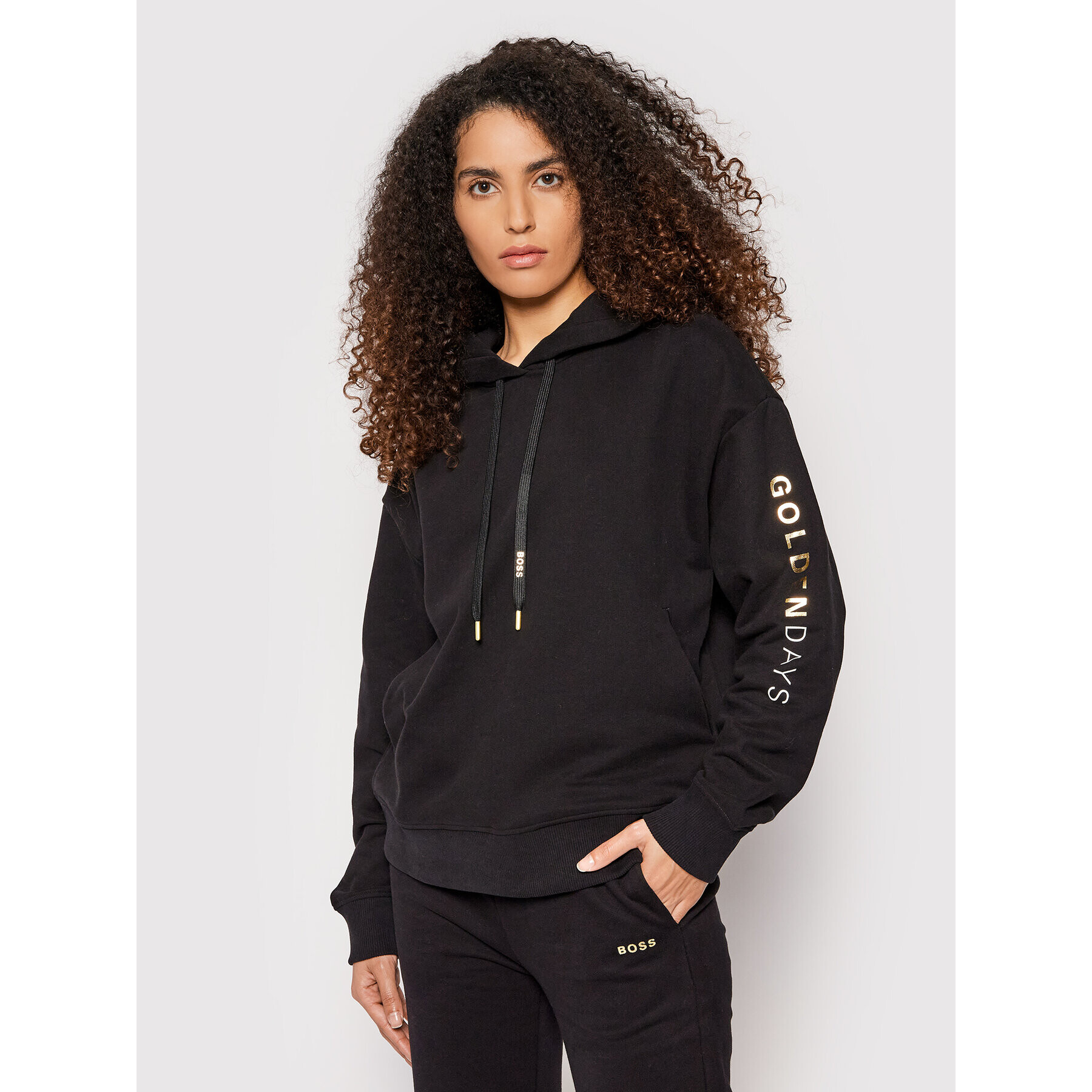 Boss Суитшърт C Eustice Gold 50461946 Черен Regular Fit - Pepit.bg