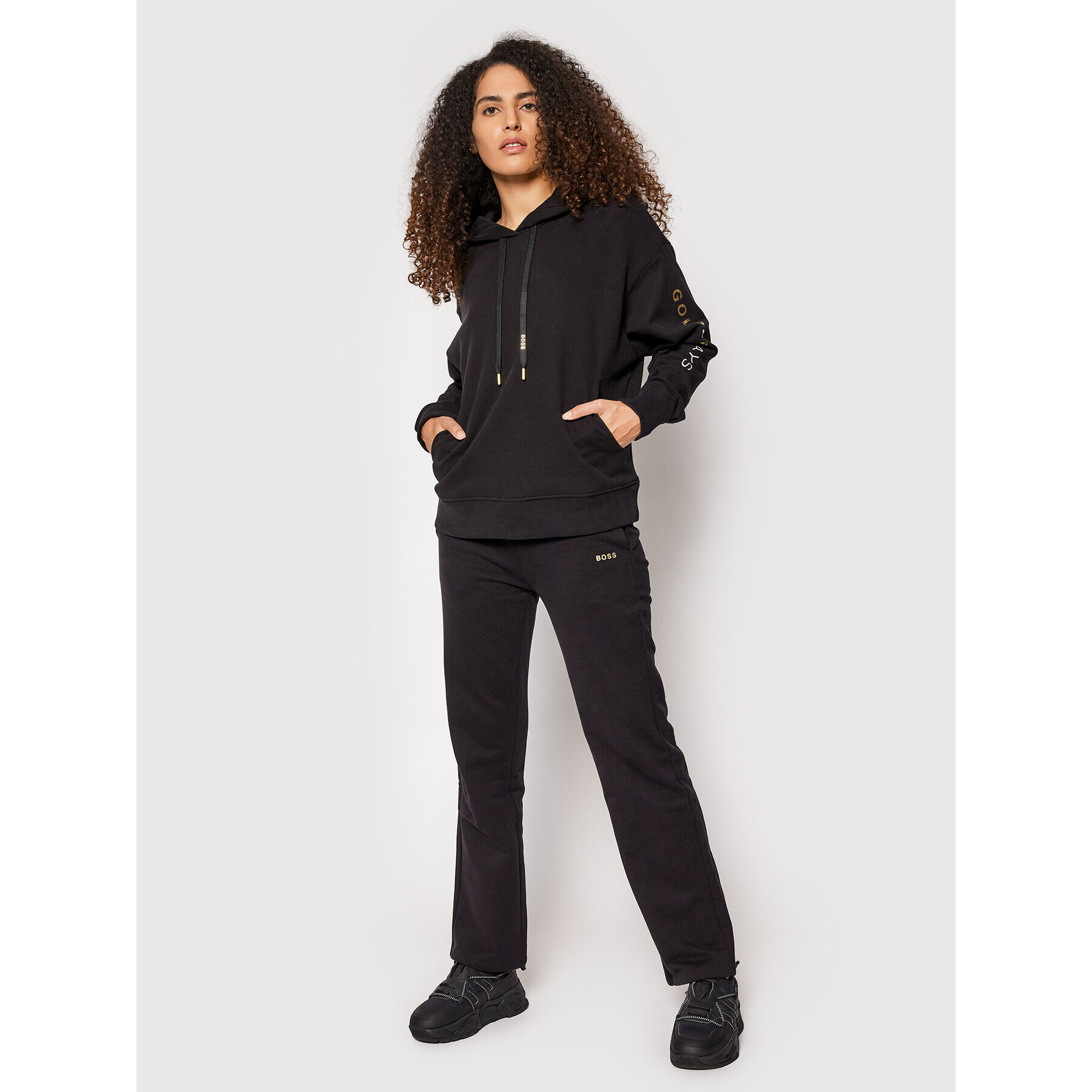 Boss Суитшърт C Eustice Gold 50461946 Черен Regular Fit - Pepit.bg