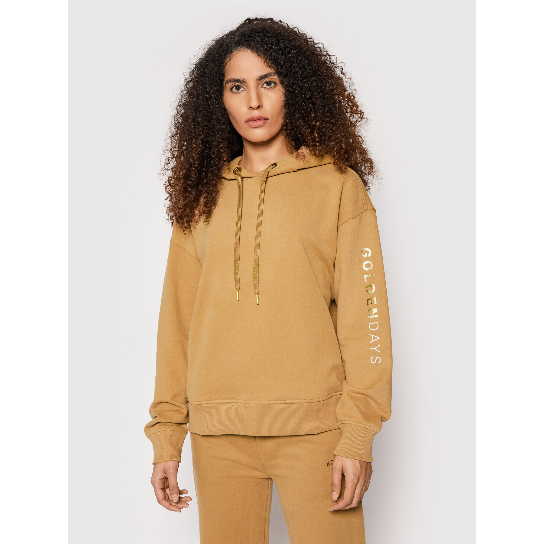 Boss Суитшърт C_Eustice_Gold 50461946 Кафяв Relaxed Fit - Pepit.bg