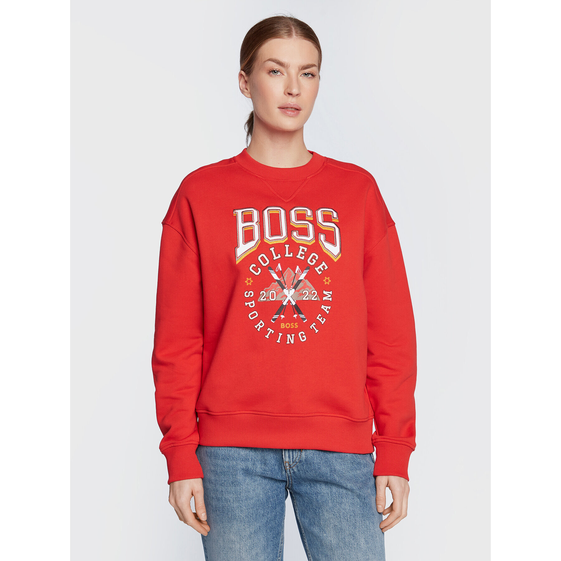 Boss Суитшърт Ecaisa_College 50479959 Червен Regular Fit - Pepit.bg