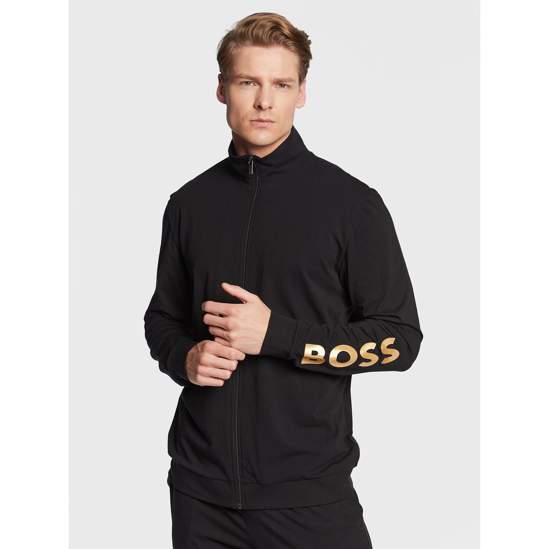 Boss Суитшърт Gold 50488111 Черен Regular Fit - Pepit.bg