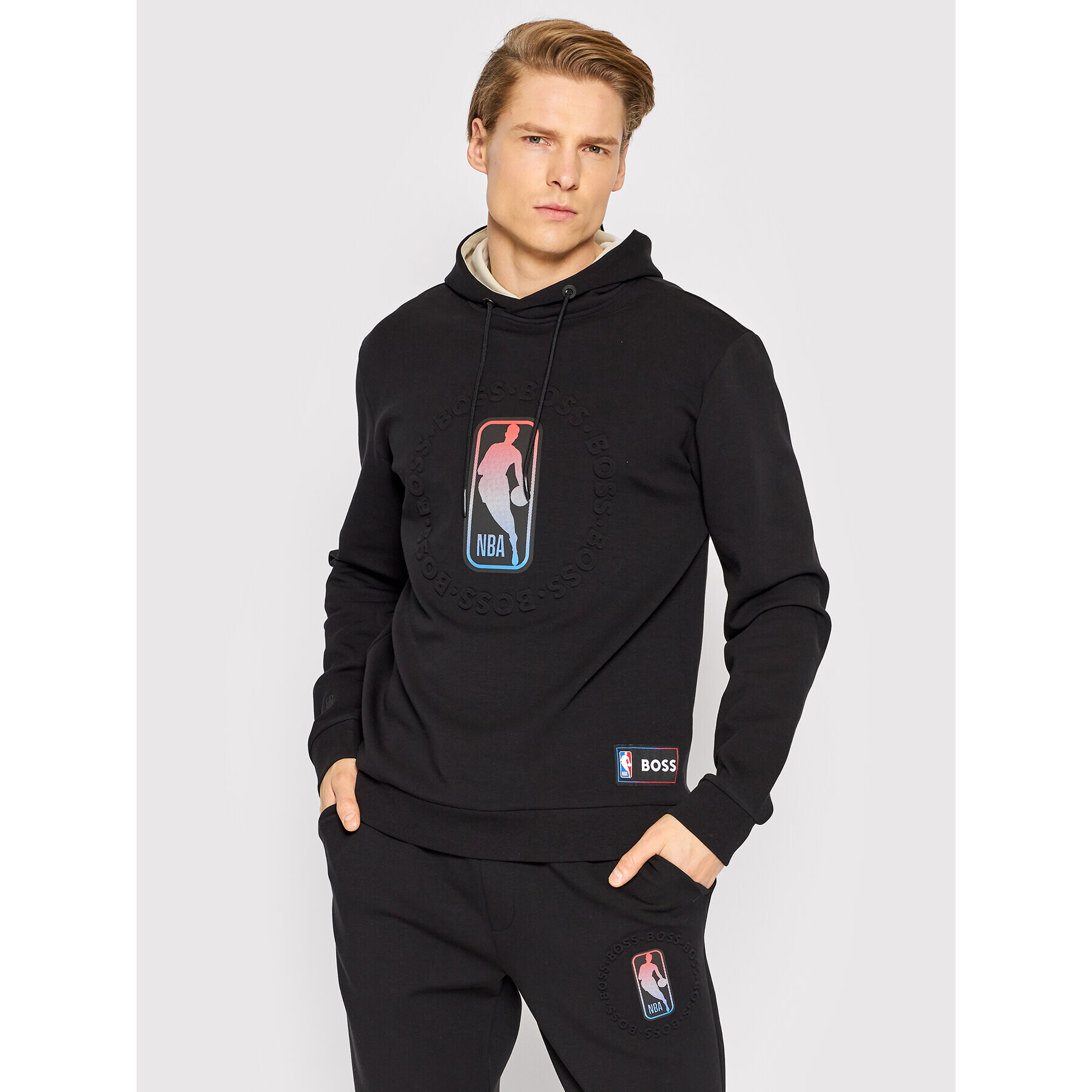 Boss Суитшърт NBA W_Bounce2_3 50469438 Черен Regular Fit - Pepit.bg