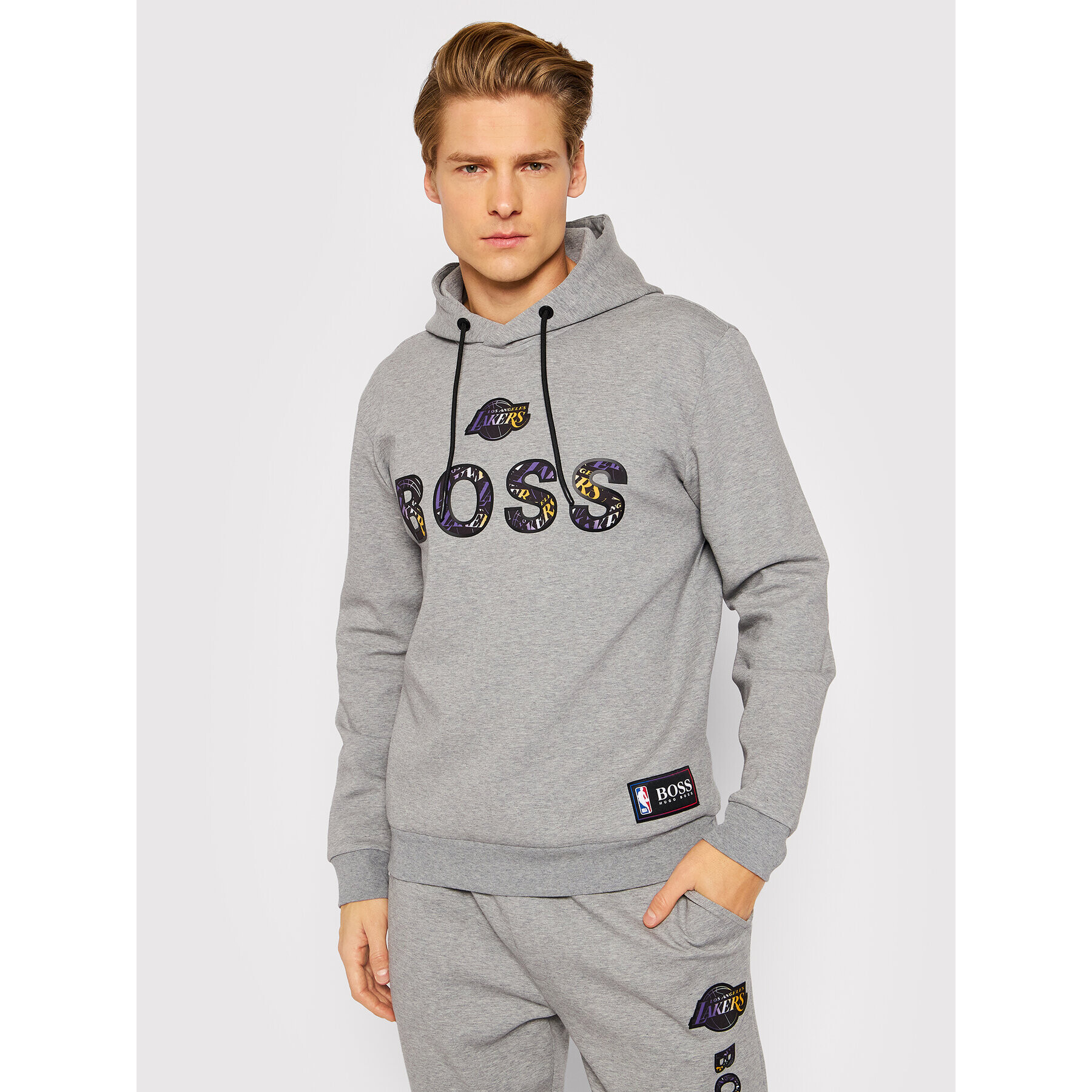 Boss Суитшърт NBA WBounce2_2 50461971 Сив Relaxed Fit - Pepit.bg