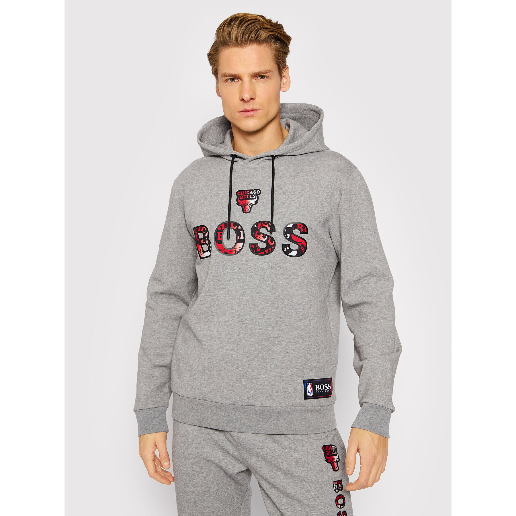 Boss Суитшърт NBA WBounce2_2 50461971 Сив Relaxed Fit - Pepit.bg