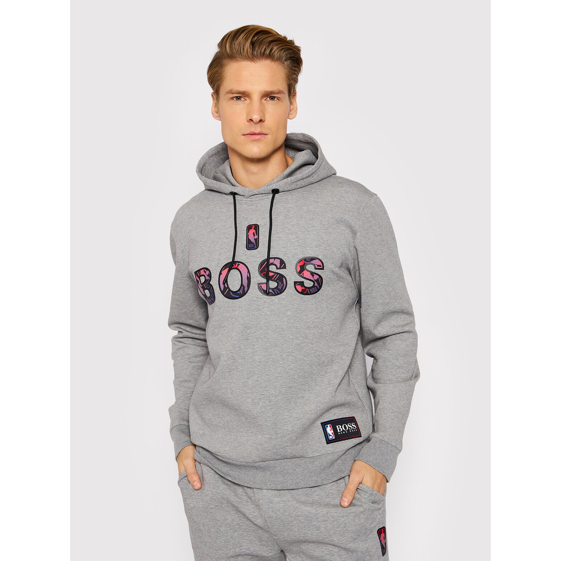 Boss Суитшърт NBA WBounce2_2 50461971 Сив Relaxed Fit - Pepit.bg