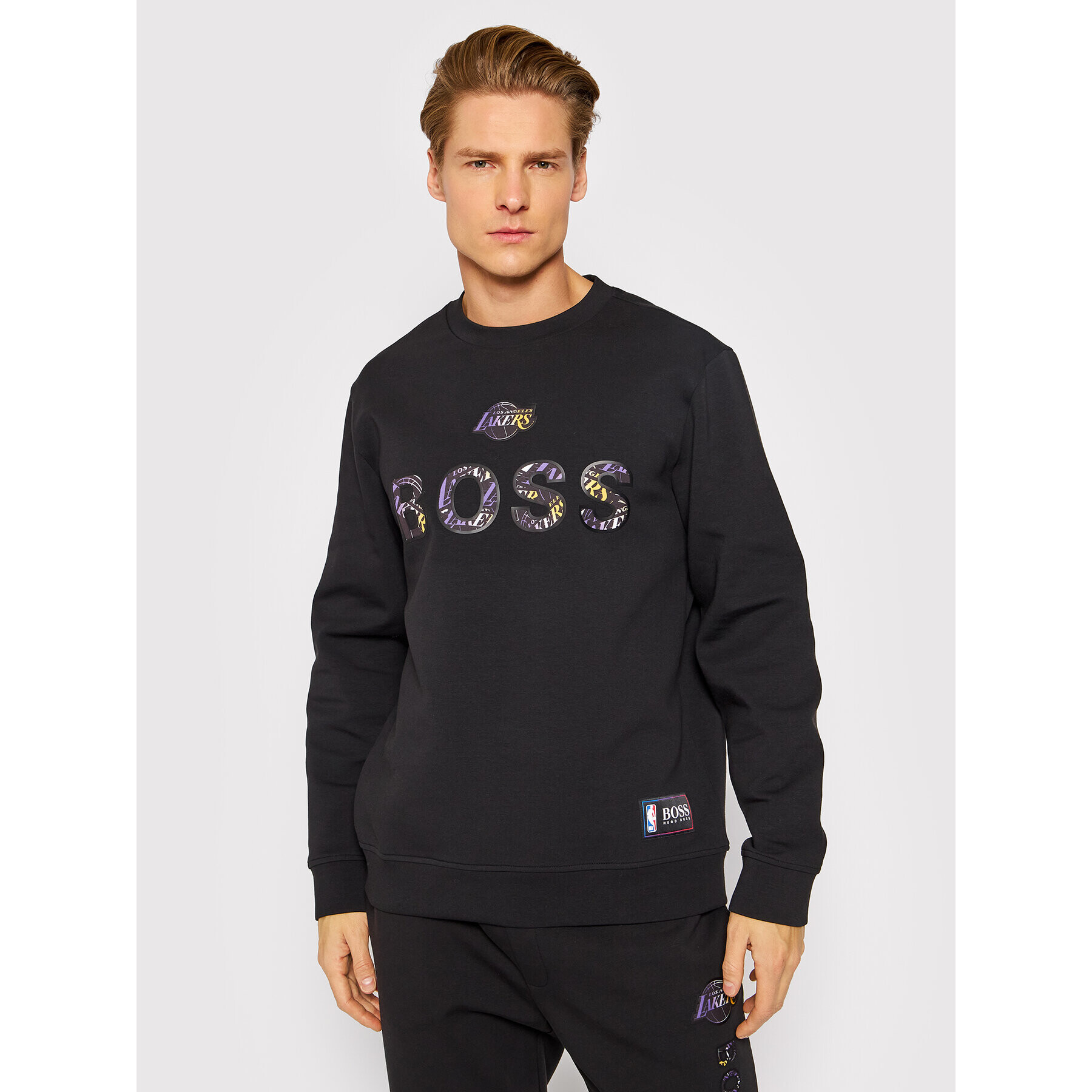 Boss Суитшърт NBA Windmill_2 50461981 Черен Relaxed Fit - Pepit.bg