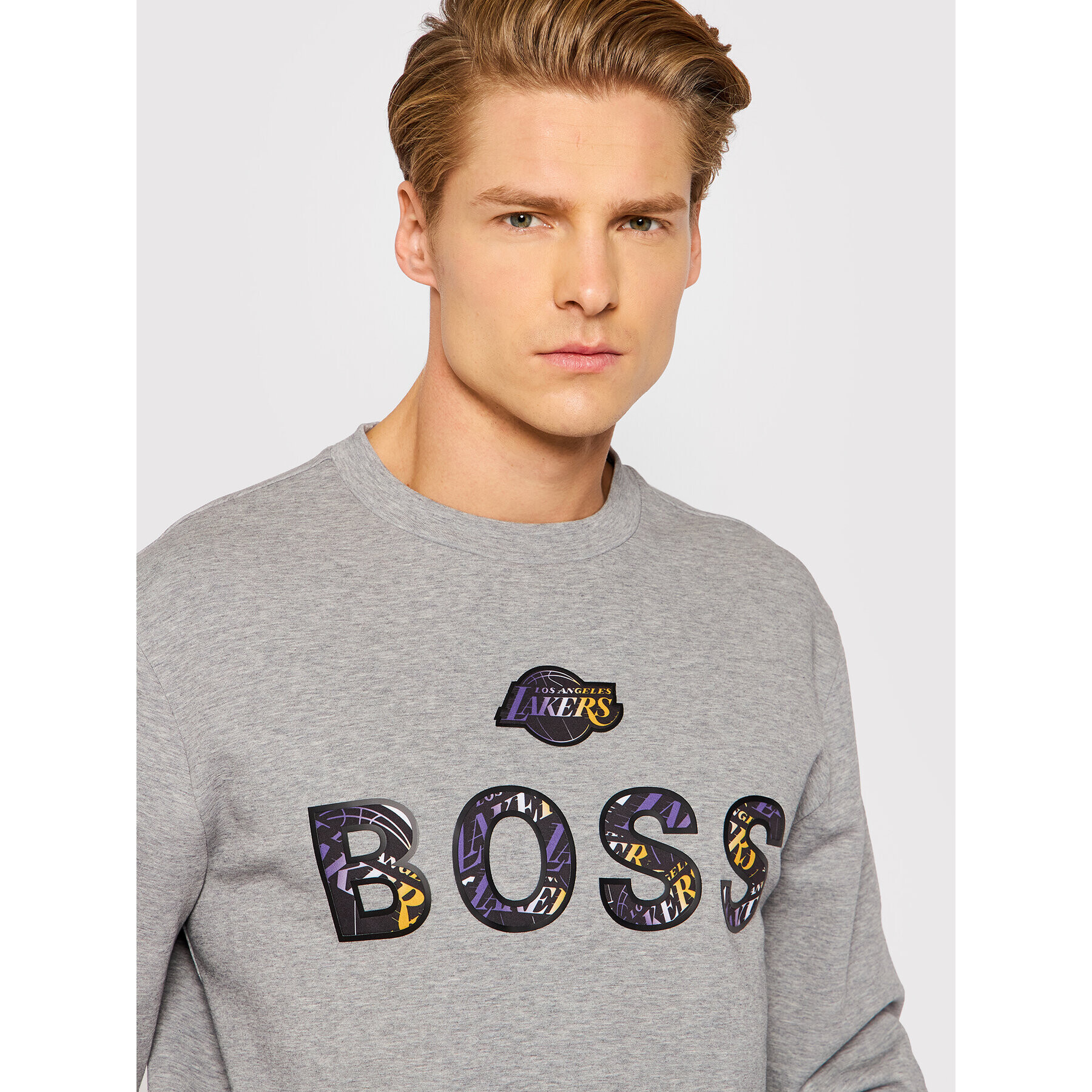 Boss Суитшърт NBA Windmill_2 50461981 Сив Relaxed Fit - Pepit.bg