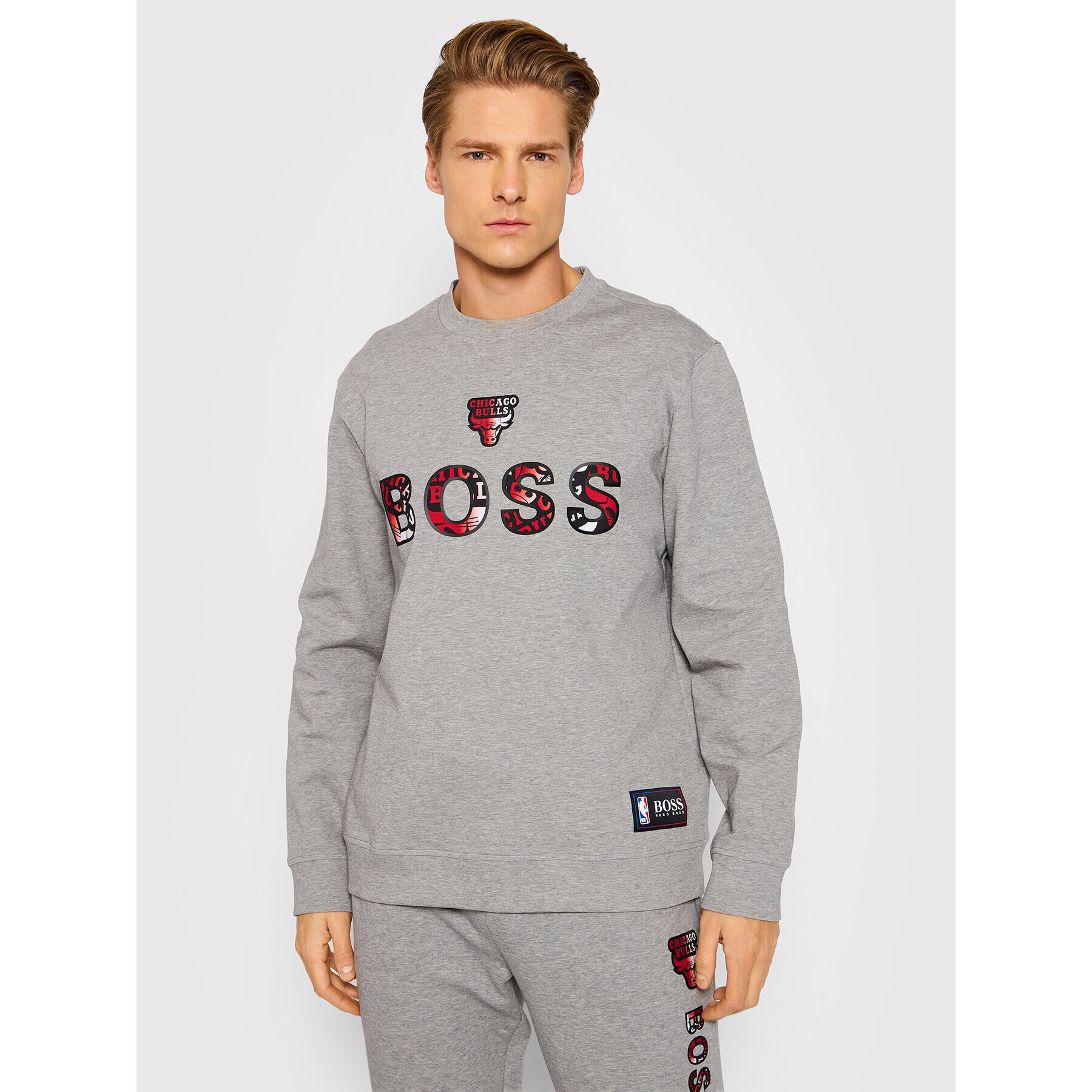 Boss Суитшърт NBA Windmill_2 50461981 Сив Relaxed Fit - Pepit.bg