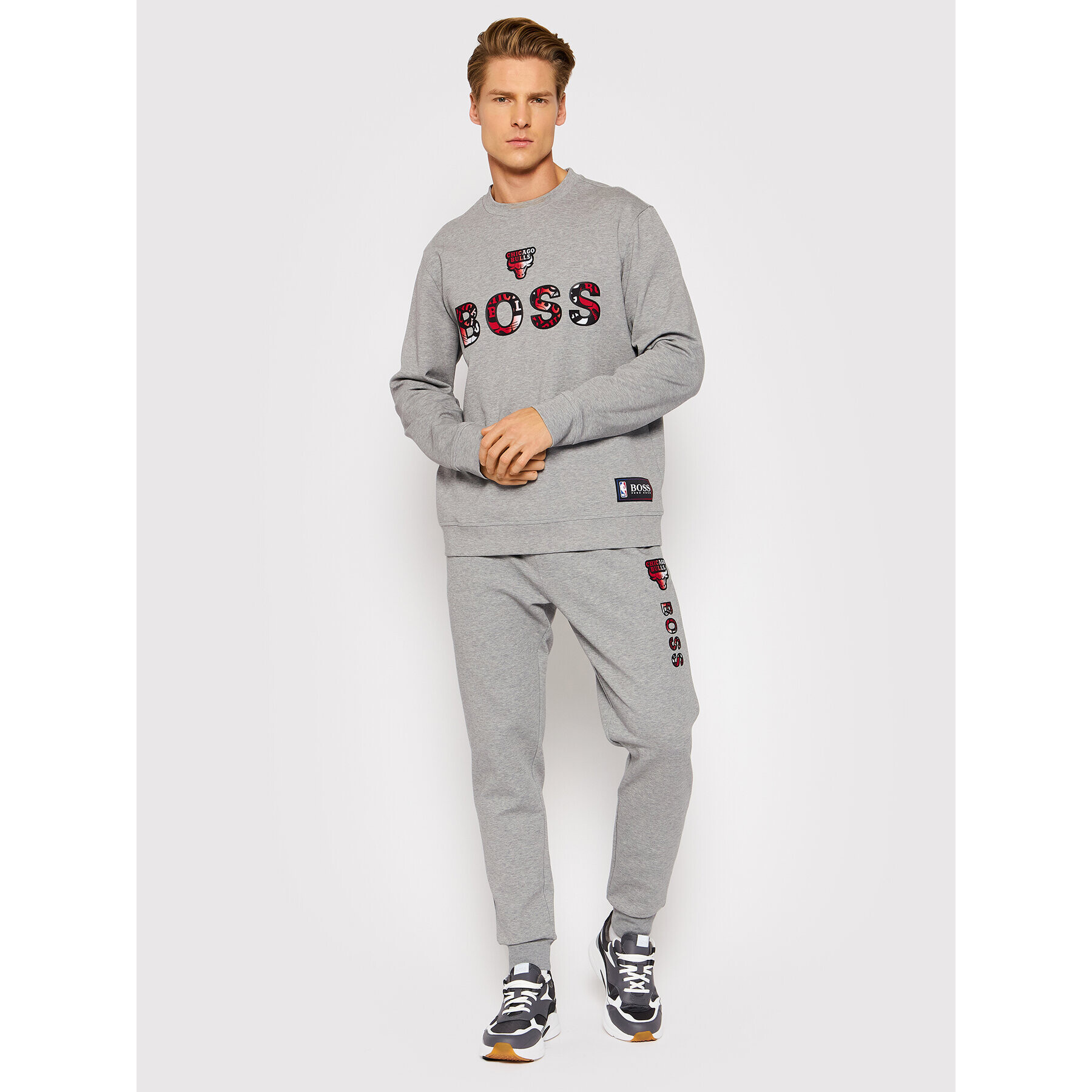 Boss Суитшърт NBA Windmill_2 50461981 Сив Relaxed Fit - Pepit.bg