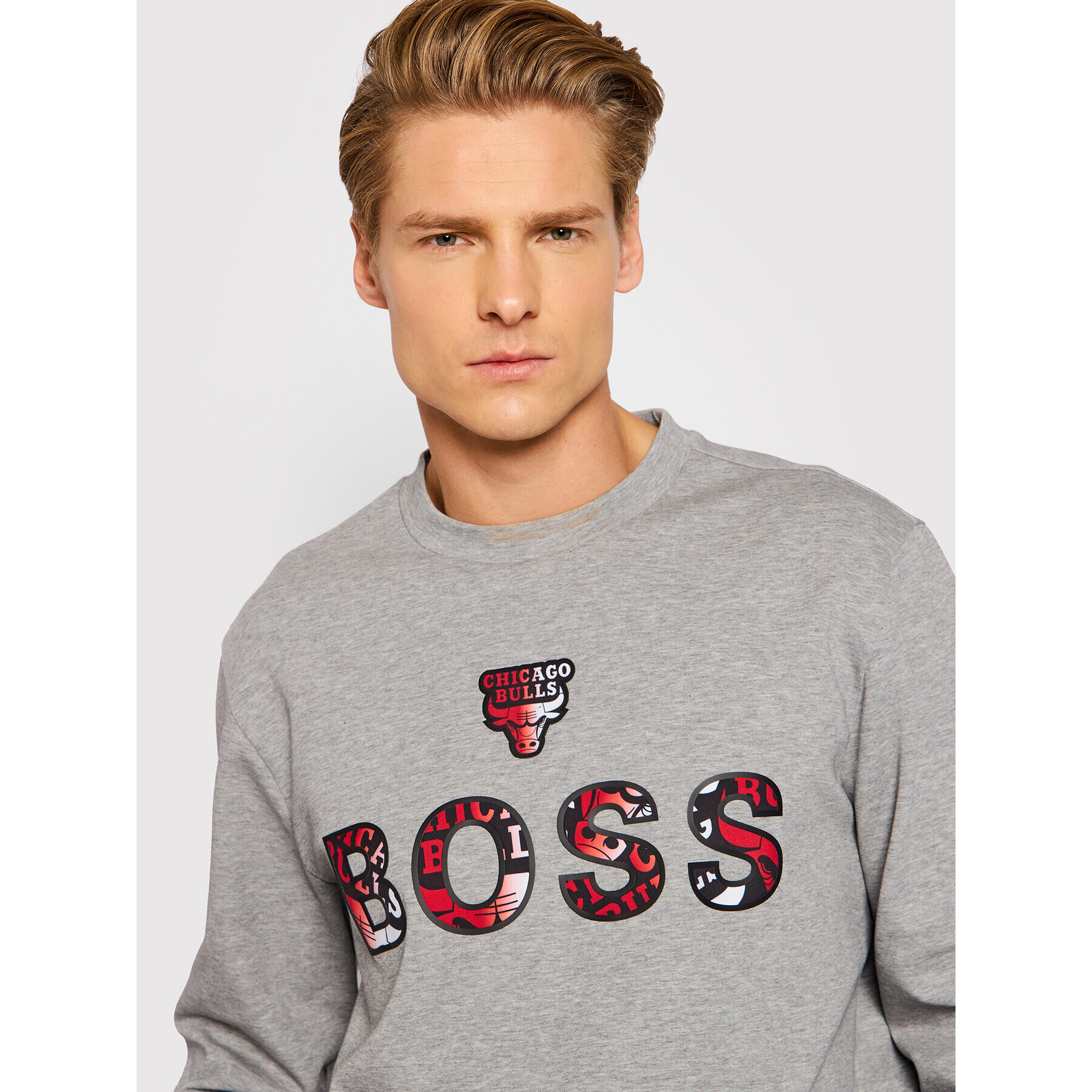 Boss Суитшърт NBA Windmill_2 50461981 Сив Relaxed Fit - Pepit.bg