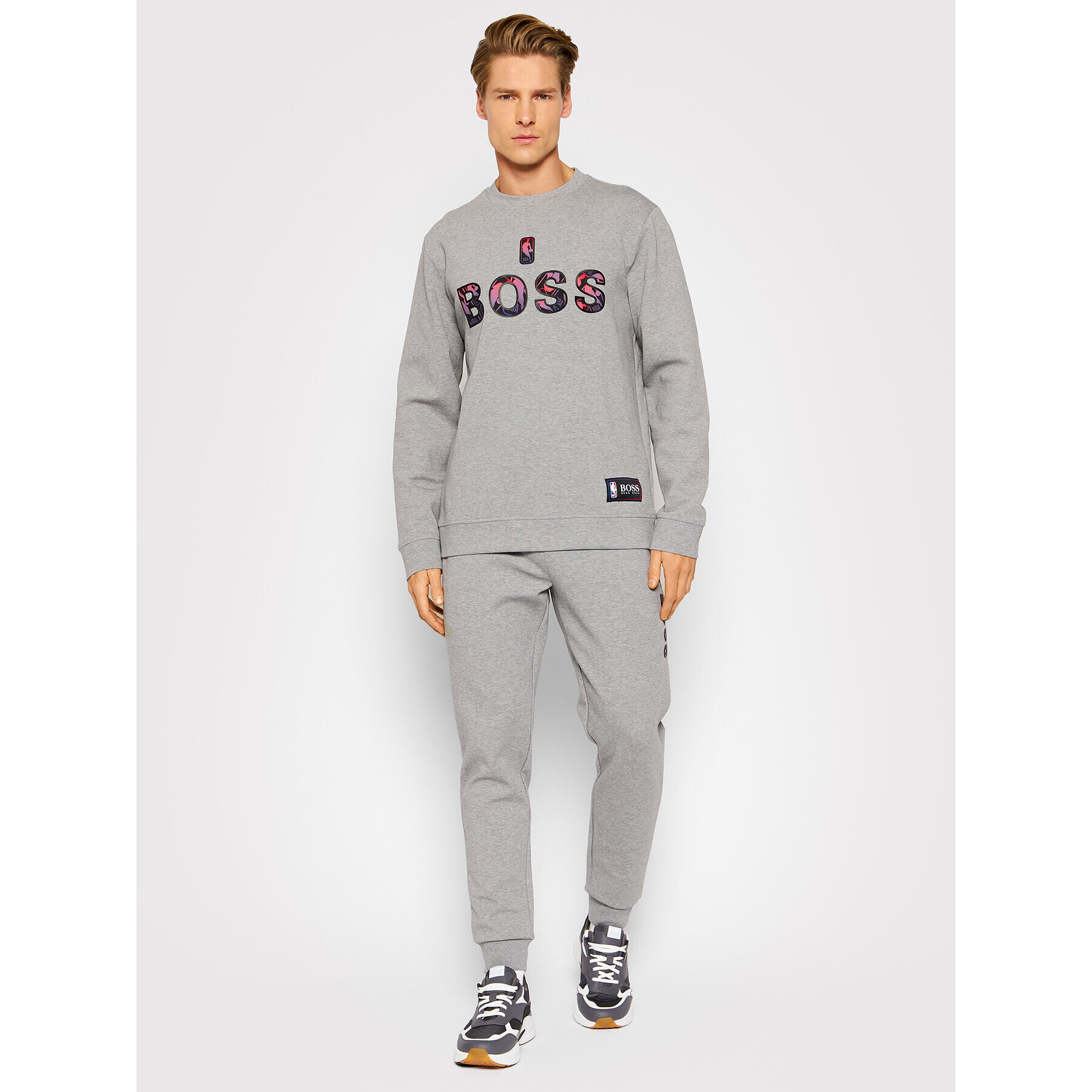 Boss Суитшърт NBA Windmill_2 50461981 Сив Relaxed Fit - Pepit.bg