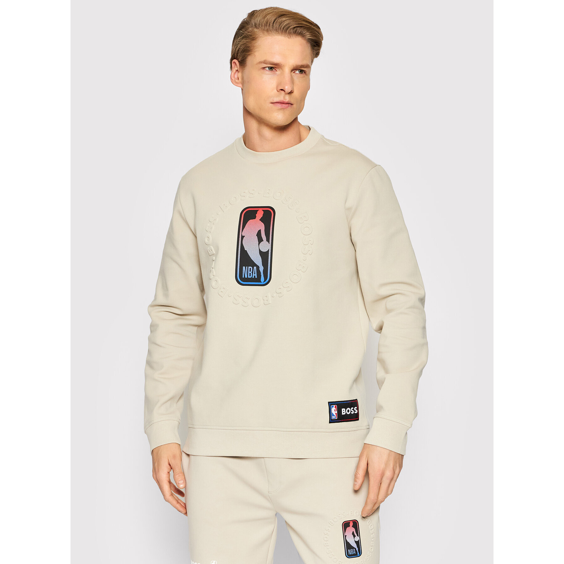 Boss Суитшърт NBA Windmill_3 50469443 Бежов Regular Fit - Pepit.bg