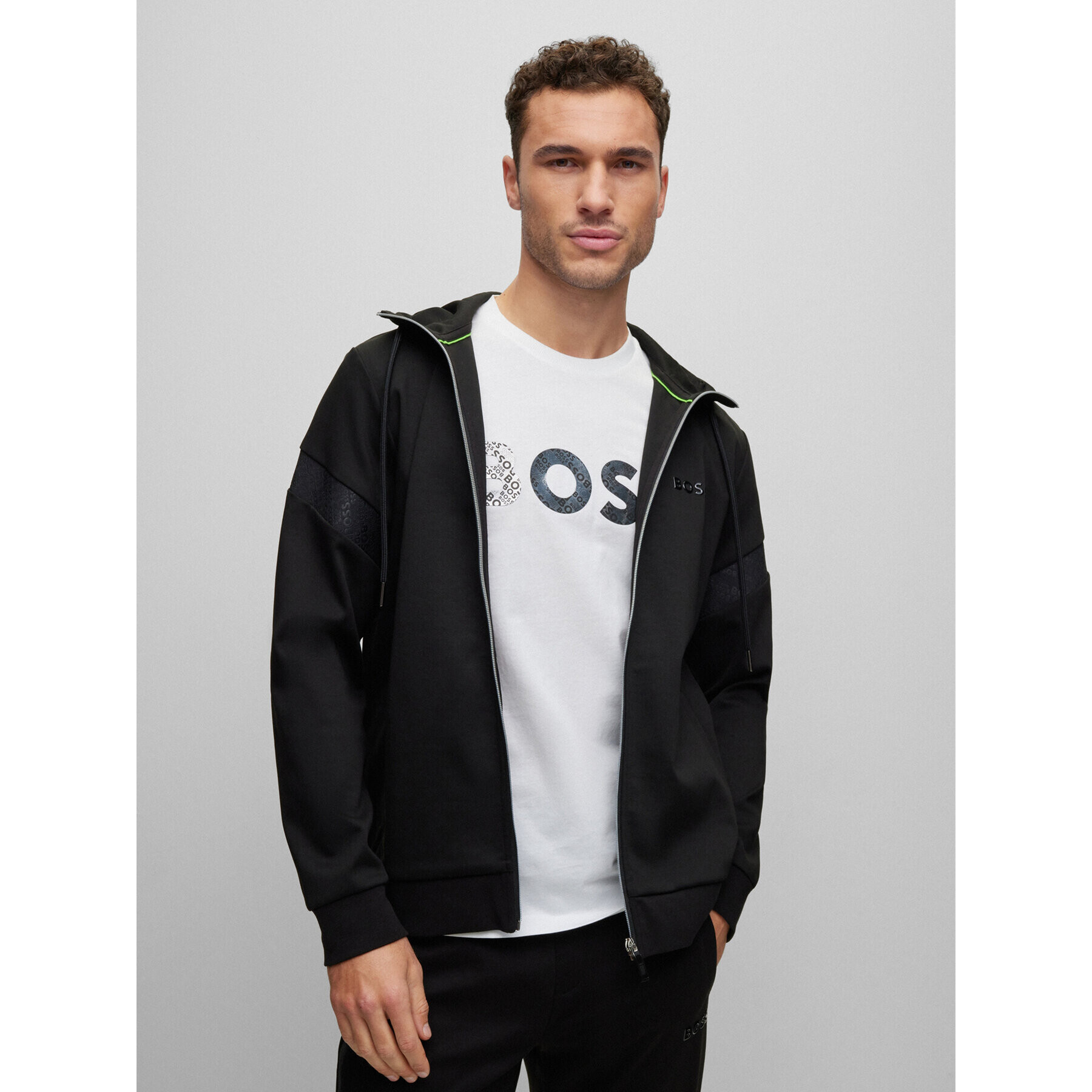 Boss Суитшърт Saggy Mirror 50486845 Черен Regular Fit - Pepit.bg