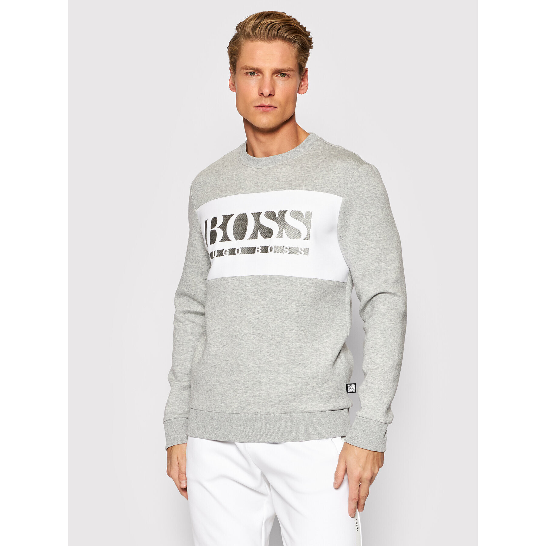 Boss Суитшърт Salbo 1 50447034 Сив Slim Fit - Pepit.bg