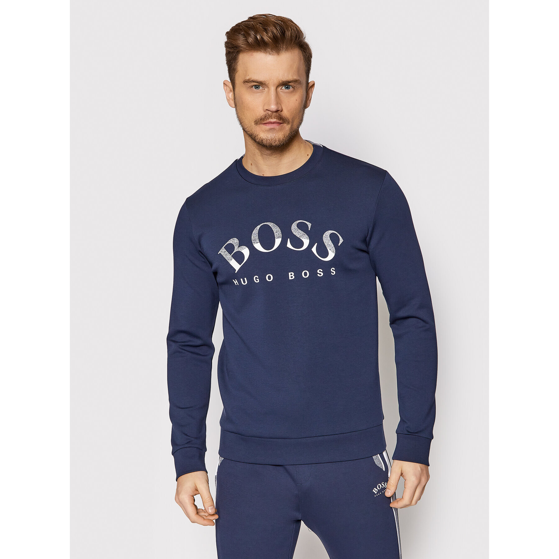 Boss Суитшърт Salbo 1 50457020 Тъмносин Slim Fit - Pepit.bg