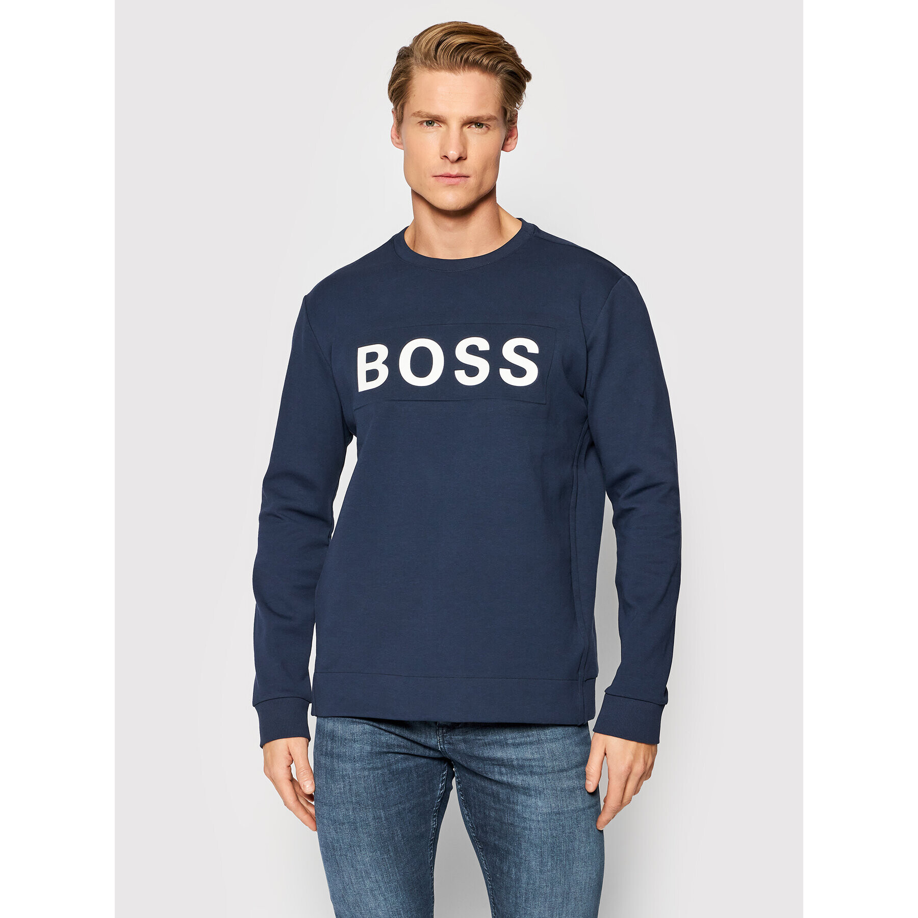 Boss Суитшърт Salbo 1 50461623 Тъмносин Regular Fit - Pepit.bg