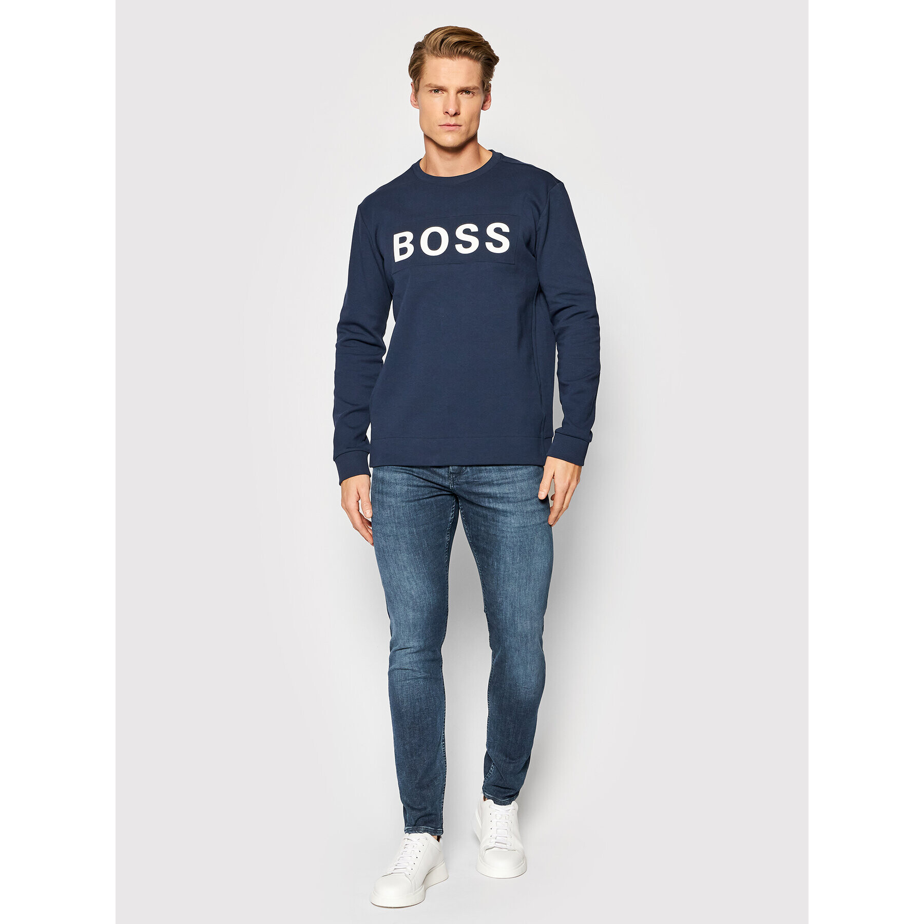 Boss Суитшърт Salbo 1 50461623 Тъмносин Regular Fit - Pepit.bg