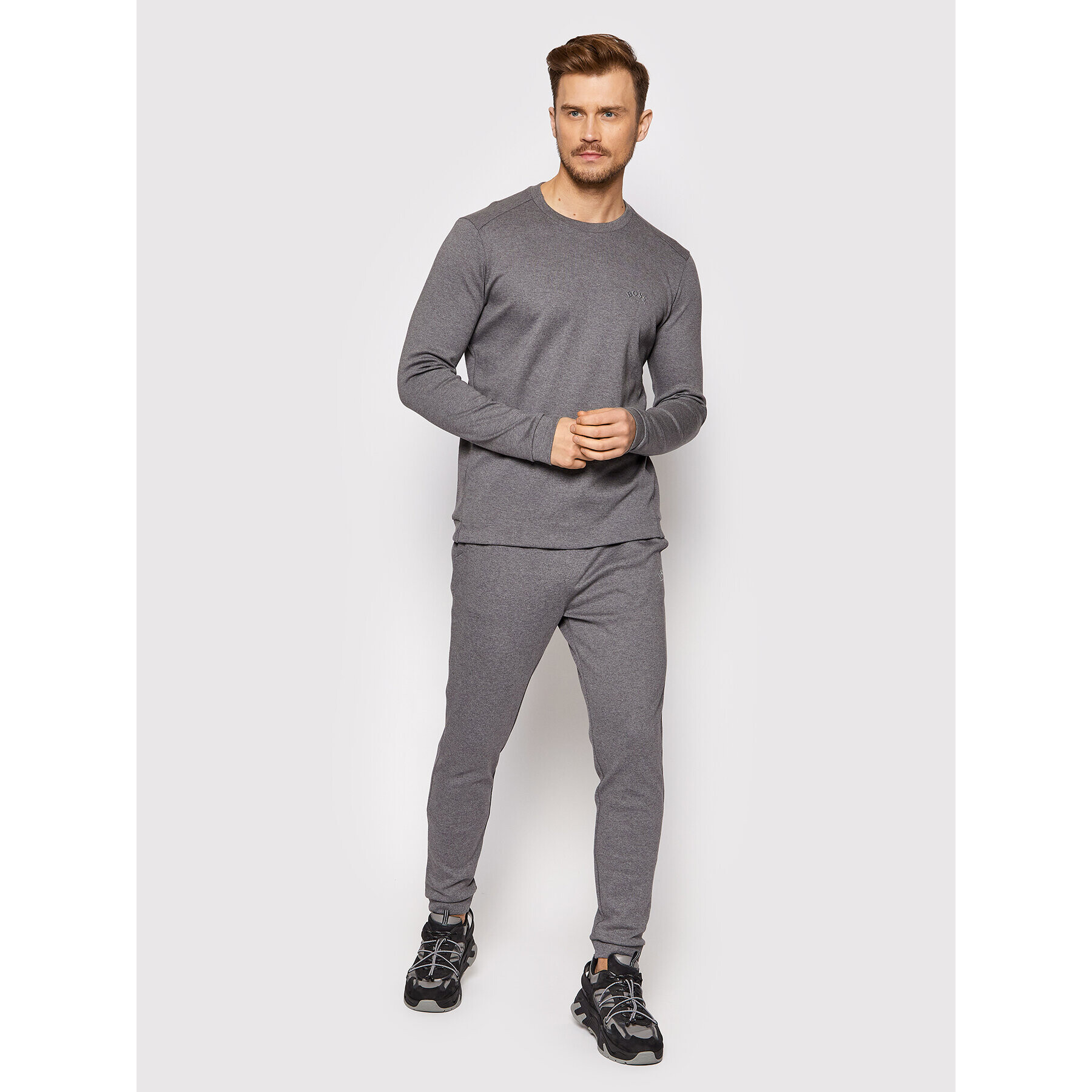 Boss Суитшърт Salbo 50455074 Сив Regular Fit - Pepit.bg