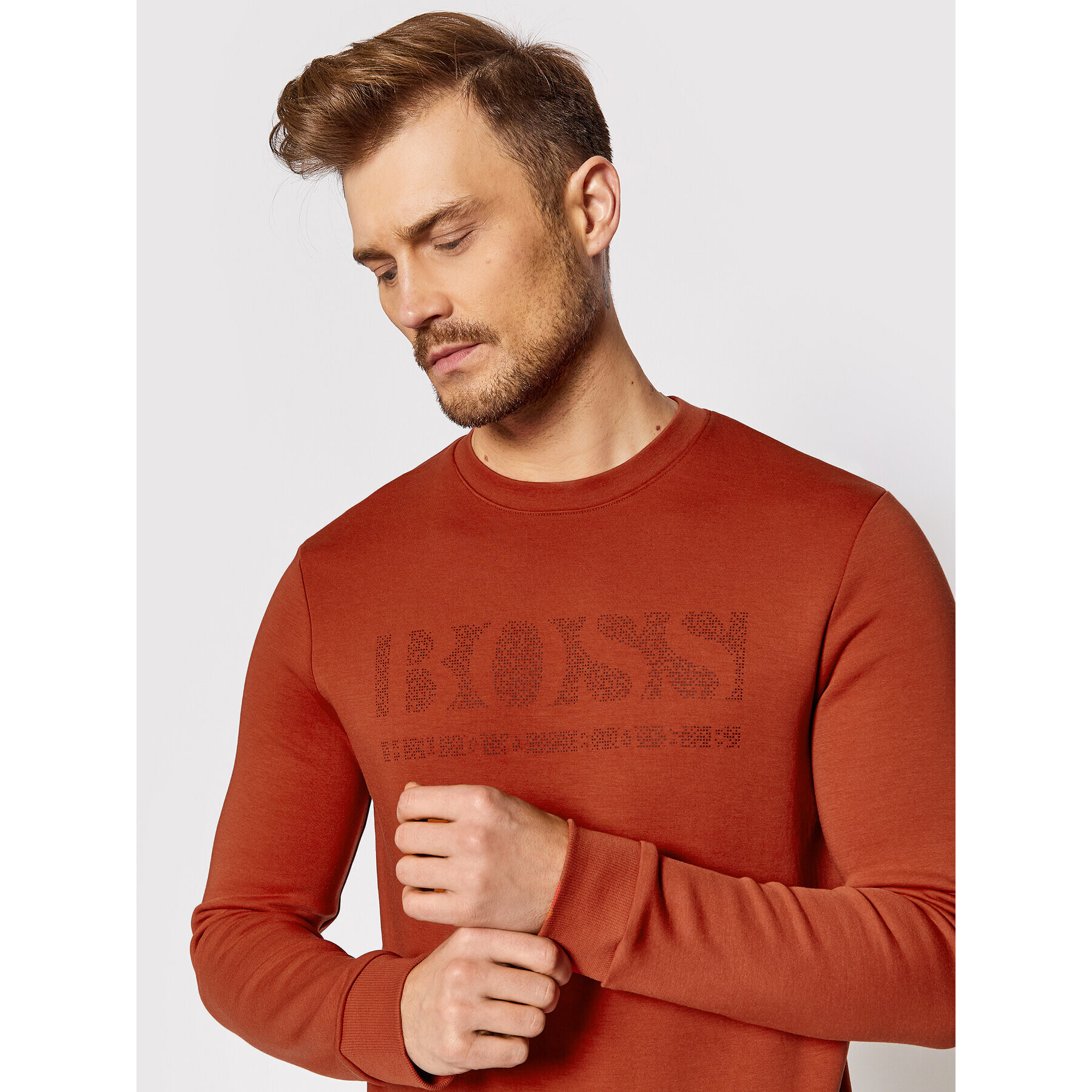 Boss Суитшърт Salbo Iconic 50456419 Червен Slim Fit - Pepit.bg