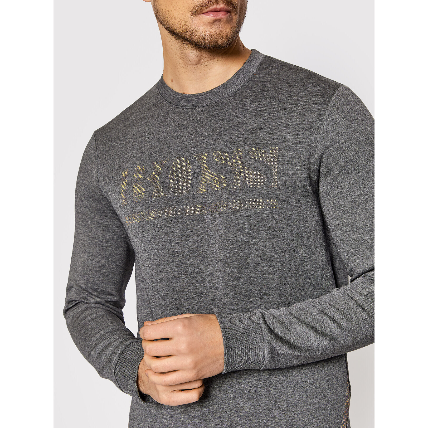 Boss Суитшърт Salbo Iconic 50456419 Сив Slim Fit - Pepit.bg