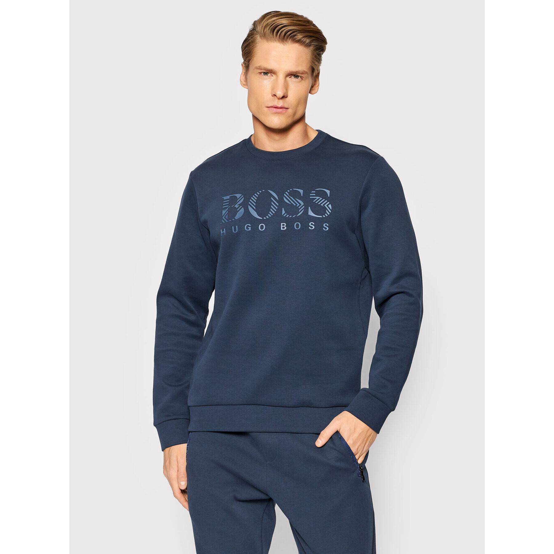 Boss Суитшърт Salbo Iconic 50463755 Тъмносин Regular Fit - Pepit.bg