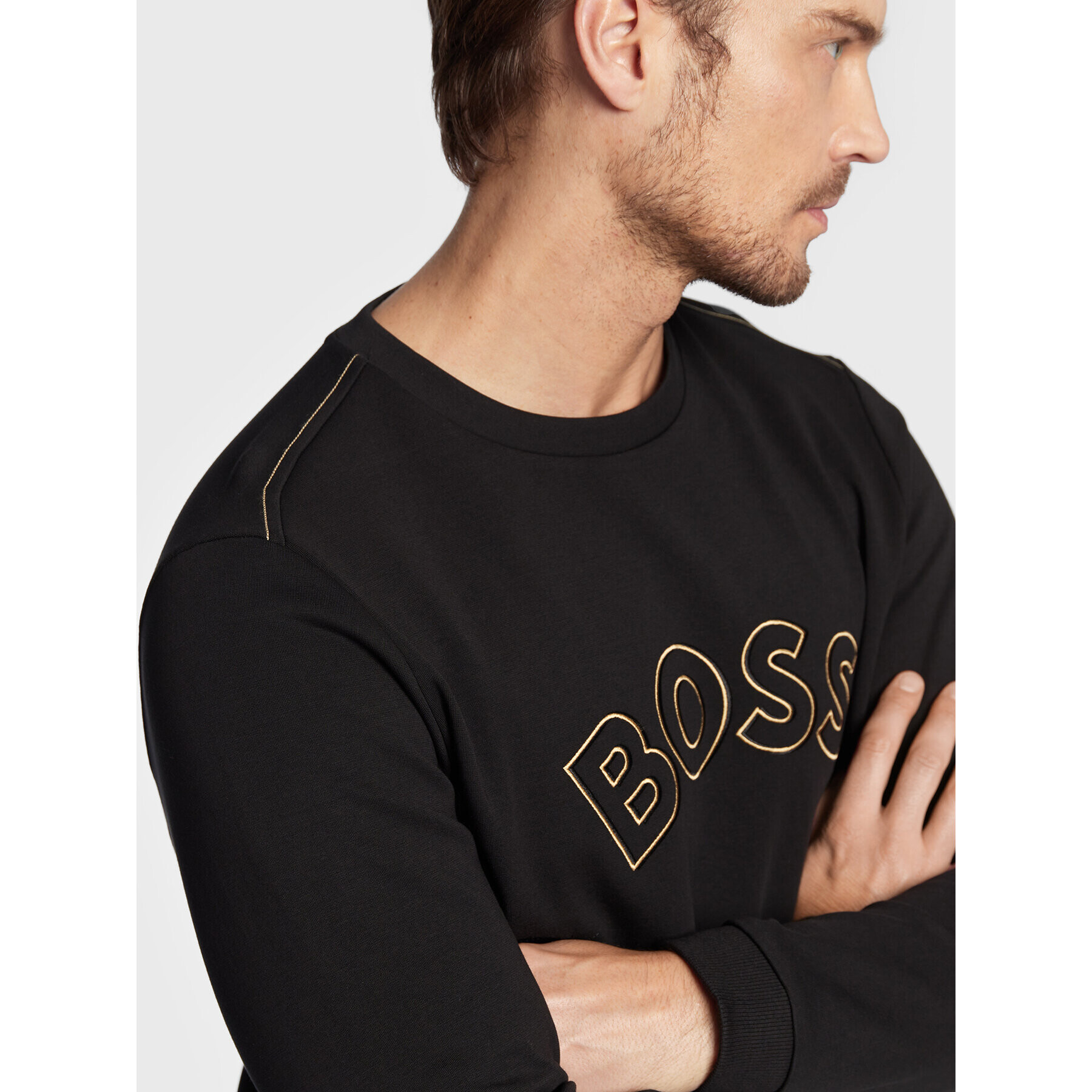 Boss Суитшърт Salbo Iconic 50477122 Черен Regular Fit - Pepit.bg