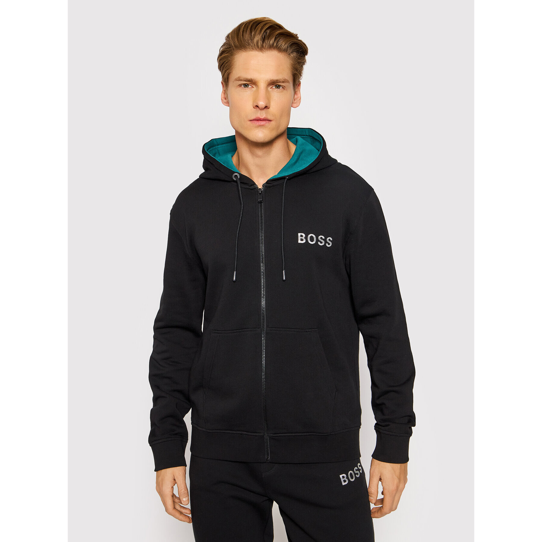 Boss Суитшърт Sanem_ZA 50472219 Черен Regular Fit - Pepit.bg