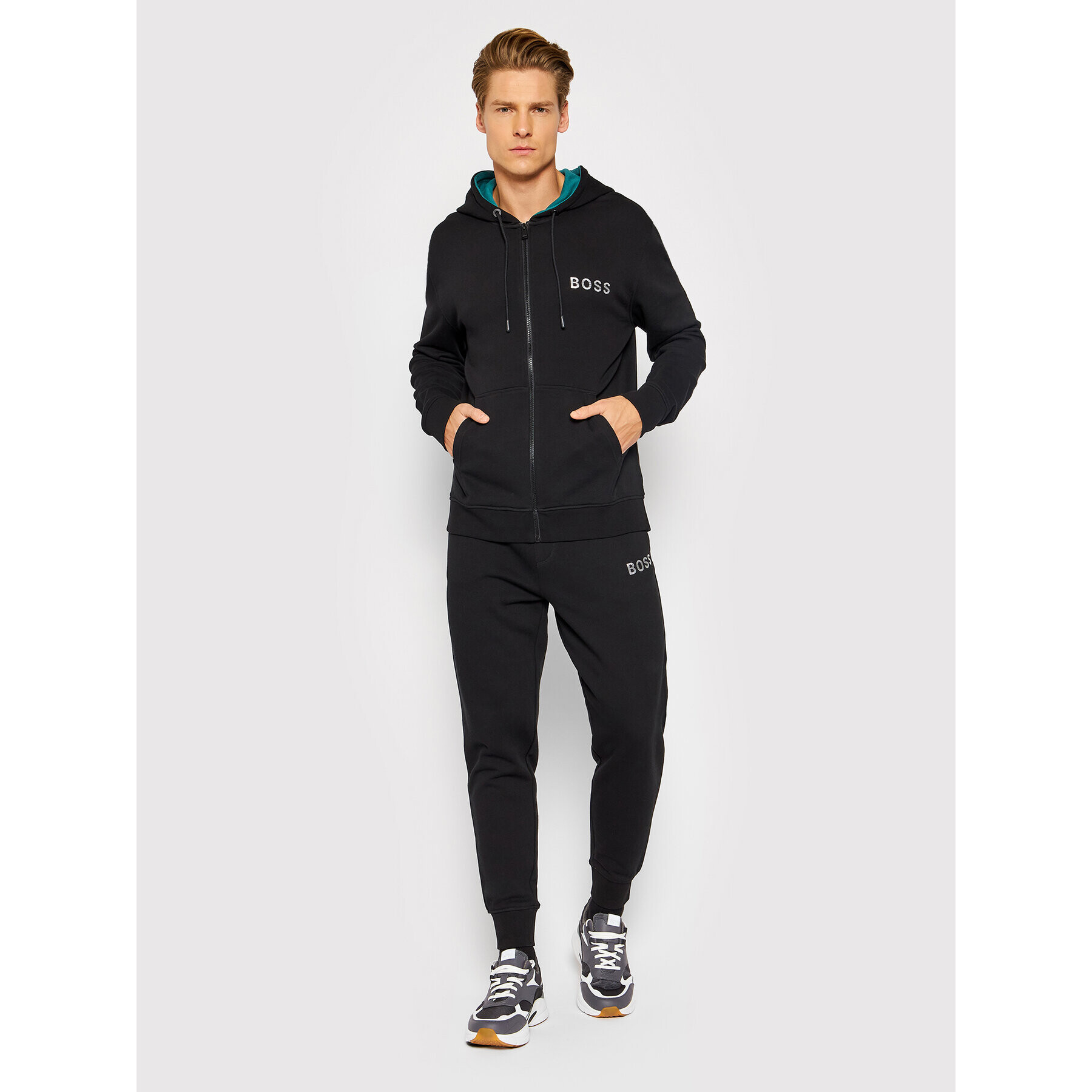 Boss Суитшърт Sanem_ZA 50472219 Черен Regular Fit - Pepit.bg