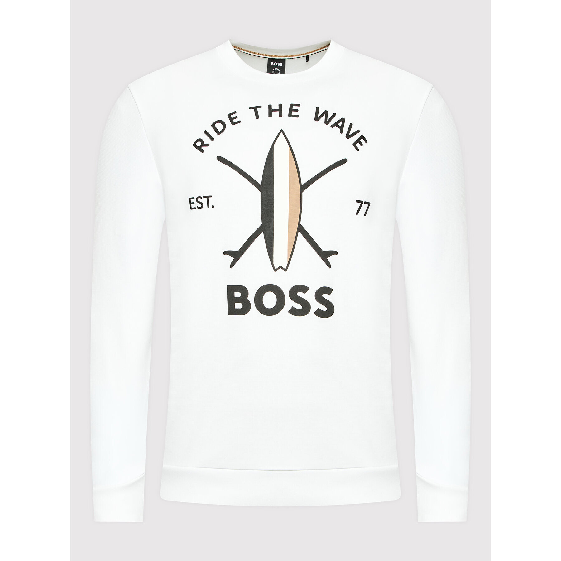 Boss Суитшърт Savin 50469224 Бял Relaxed Fit - Pepit.bg