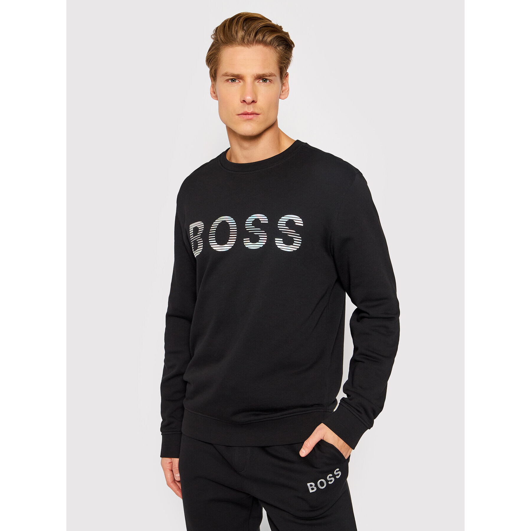 Boss Суитшърт Simo_Za 50472235 Черен Regular Fit - Pepit.bg