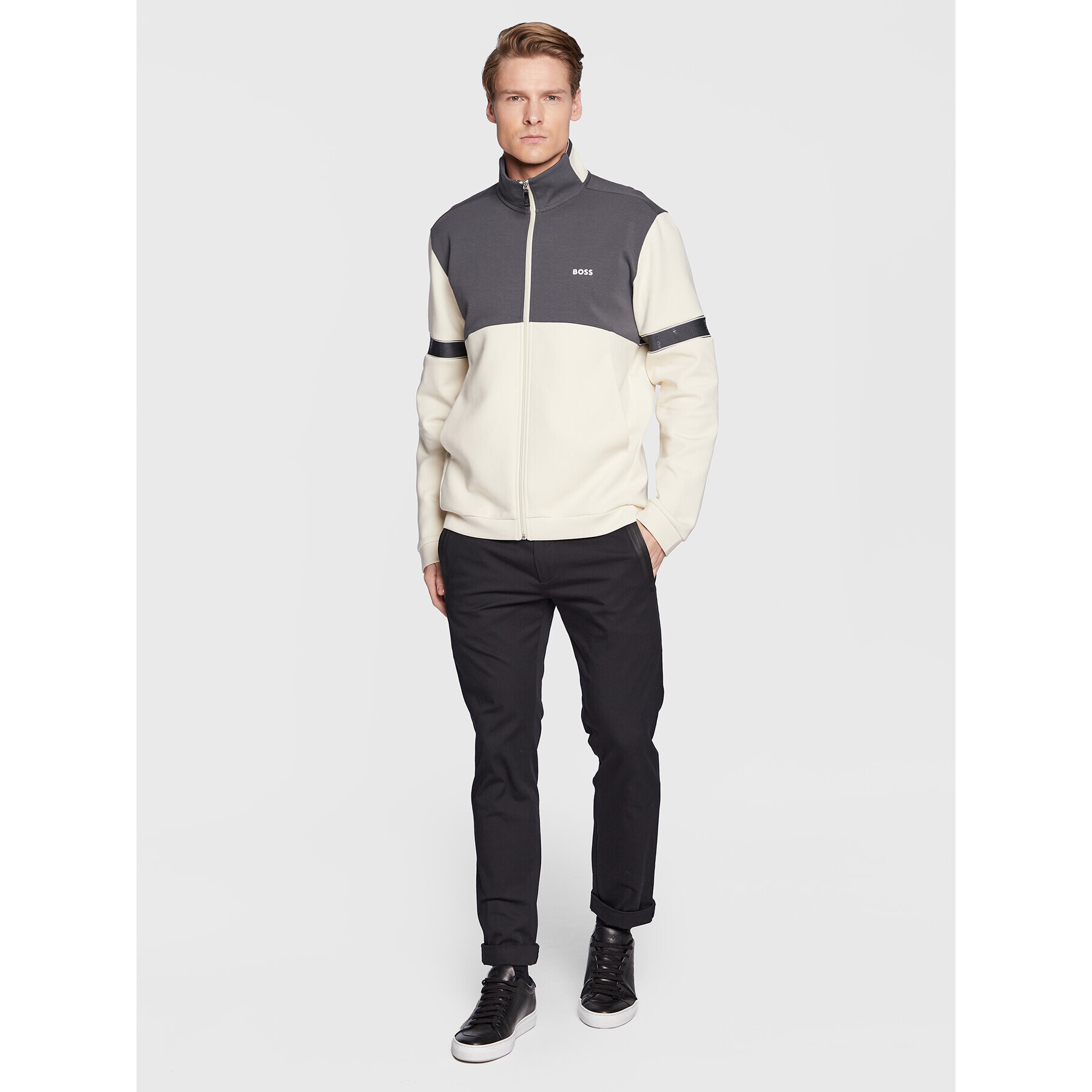 Boss Суитшърт Skaz 1 50477026 Екрю Regular Fit - Pepit.bg