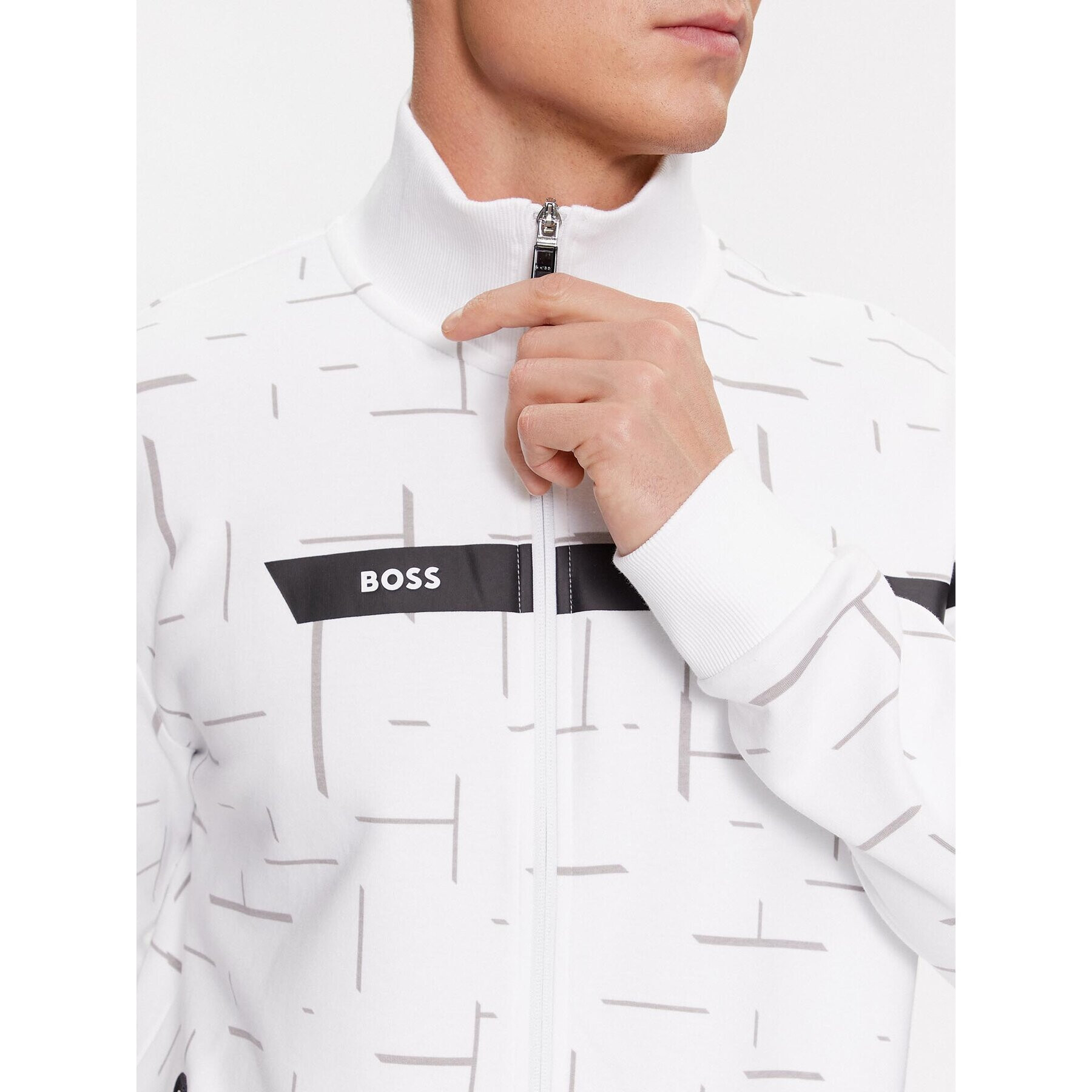 Boss Суитшърт Skaz 1 50498275 Бял Regular Fit - Pepit.bg