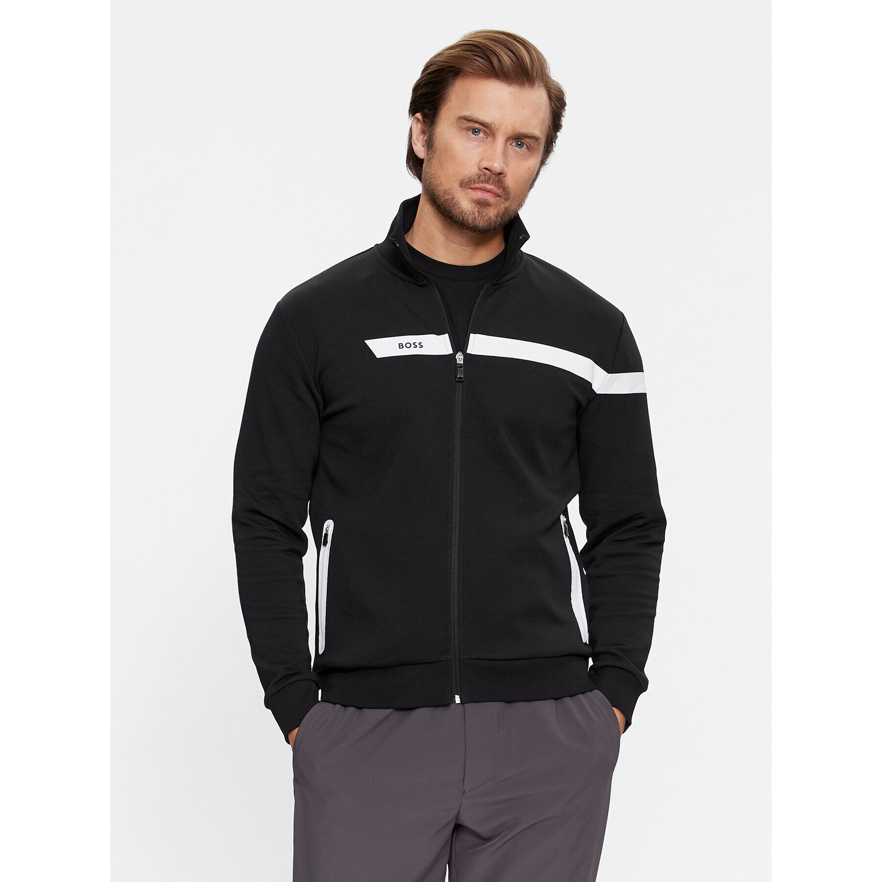 Boss Суитшърт Skaz 1 50498275 Черен Regular Fit - Pepit.bg