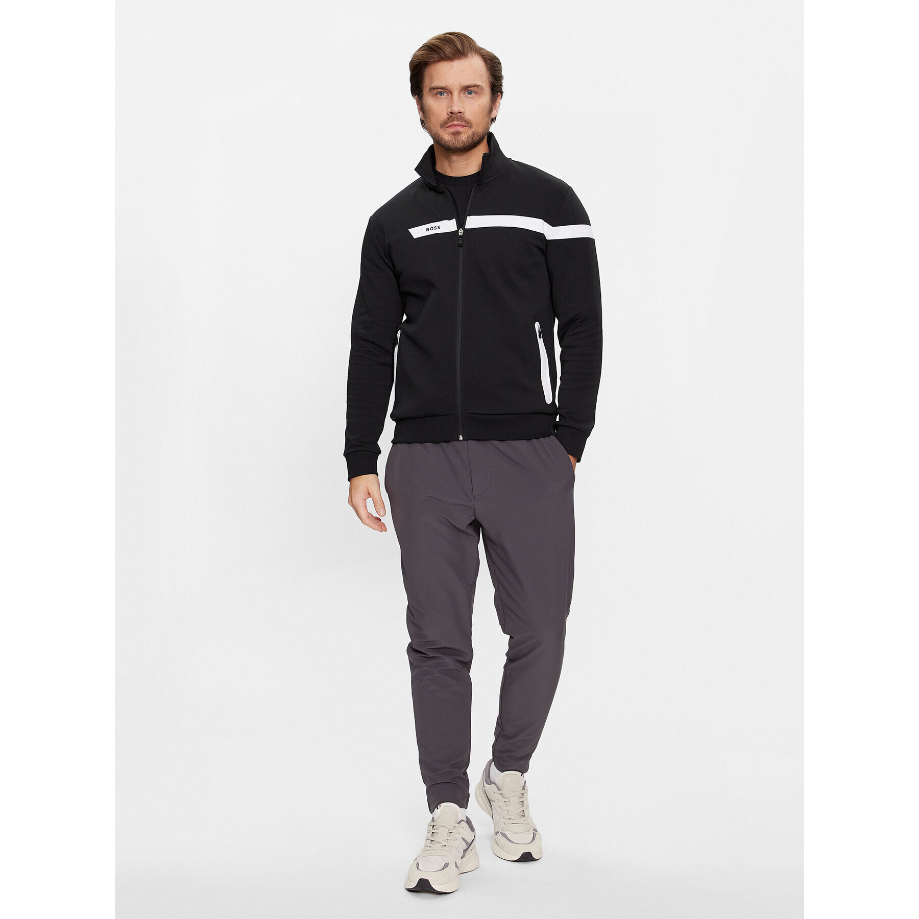 Boss Суитшърт Skaz 1 50498275 Черен Regular Fit - Pepit.bg