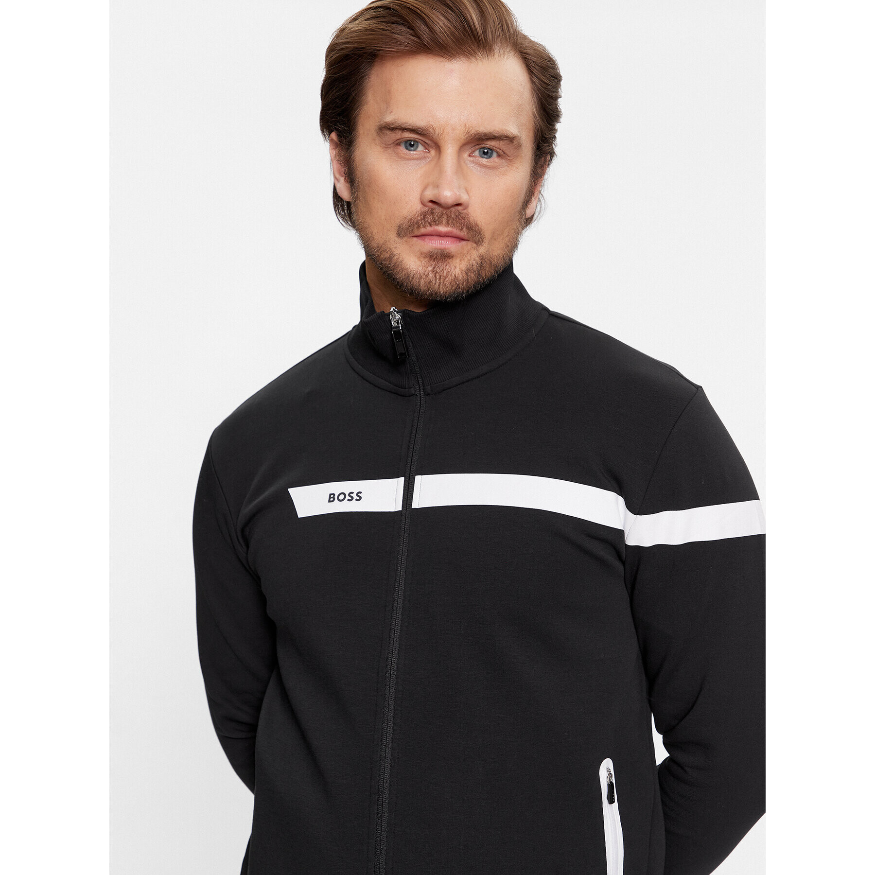 Boss Суитшърт Skaz 1 50498275 Черен Regular Fit - Pepit.bg