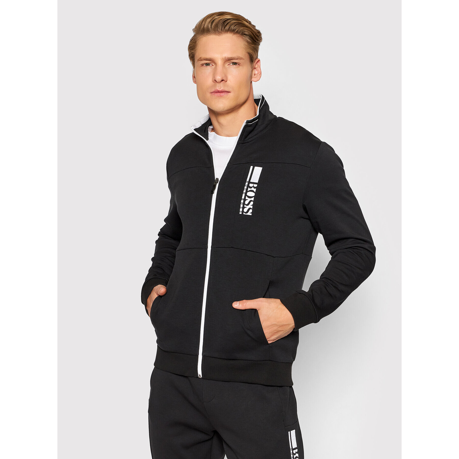 Boss Суитшърт Skaz 50447023 Черен Regular Fit - Pepit.bg