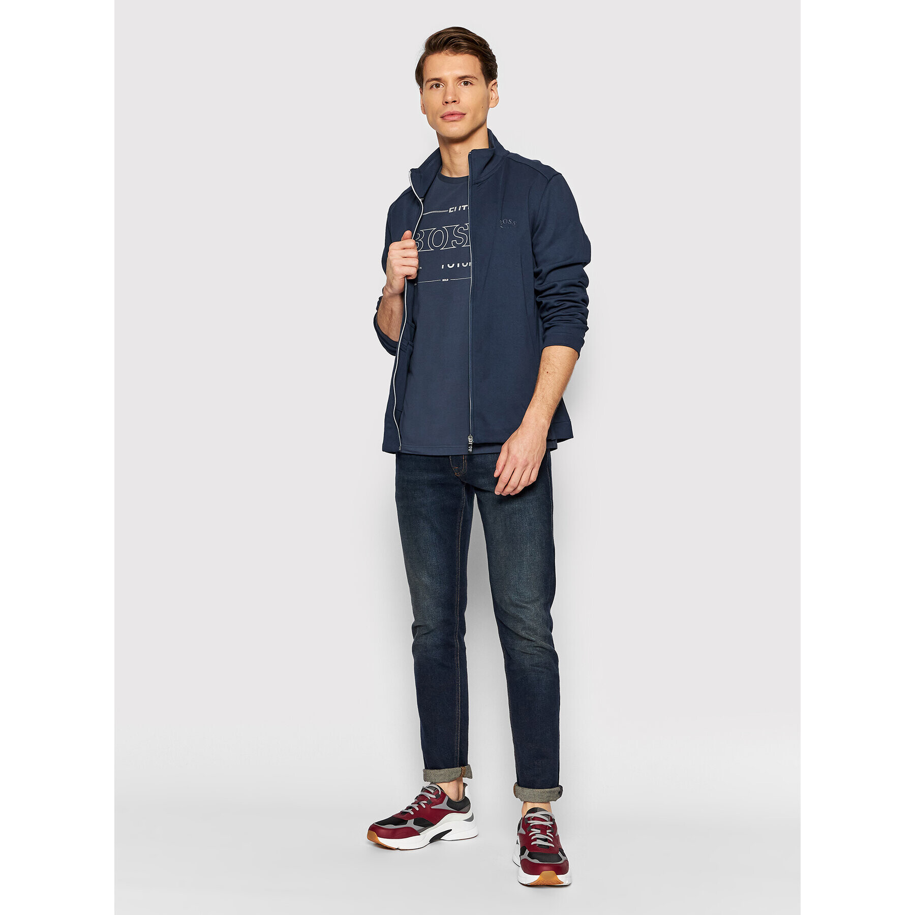 Boss Суитшърт Skaz 50455095 Тъмносин Regular Fit - Pepit.bg