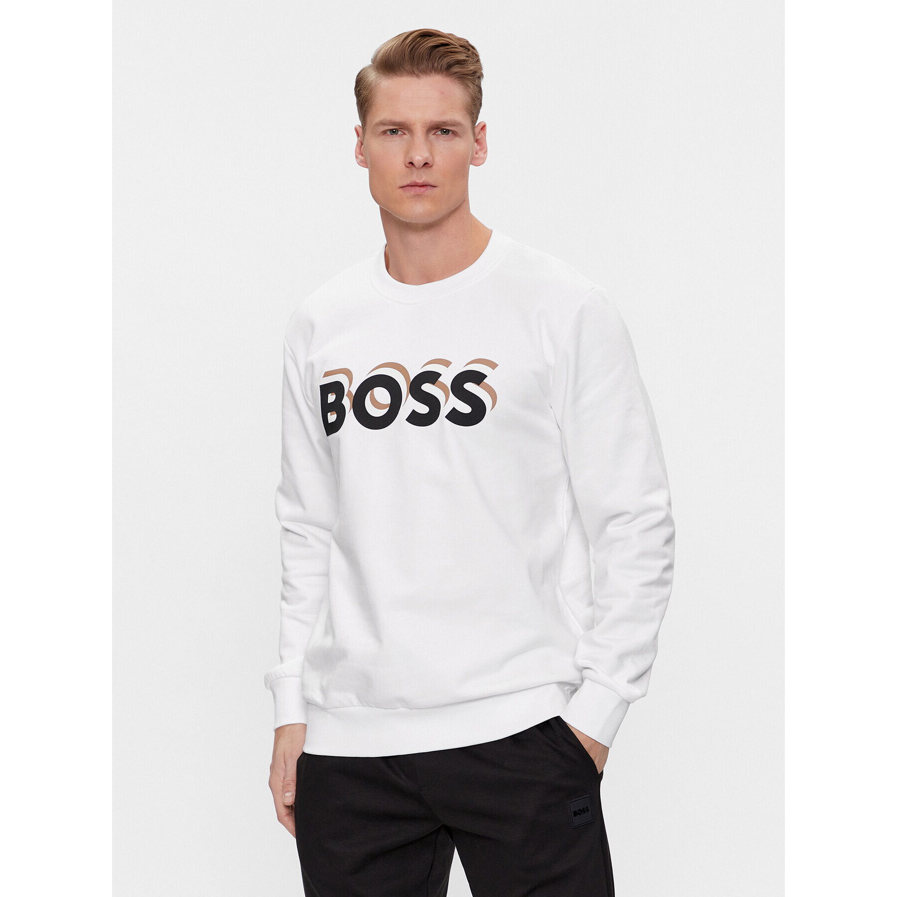Boss Суитшърт Soleri 07 50507939 Бял Relaxed Fit - Pepit.bg