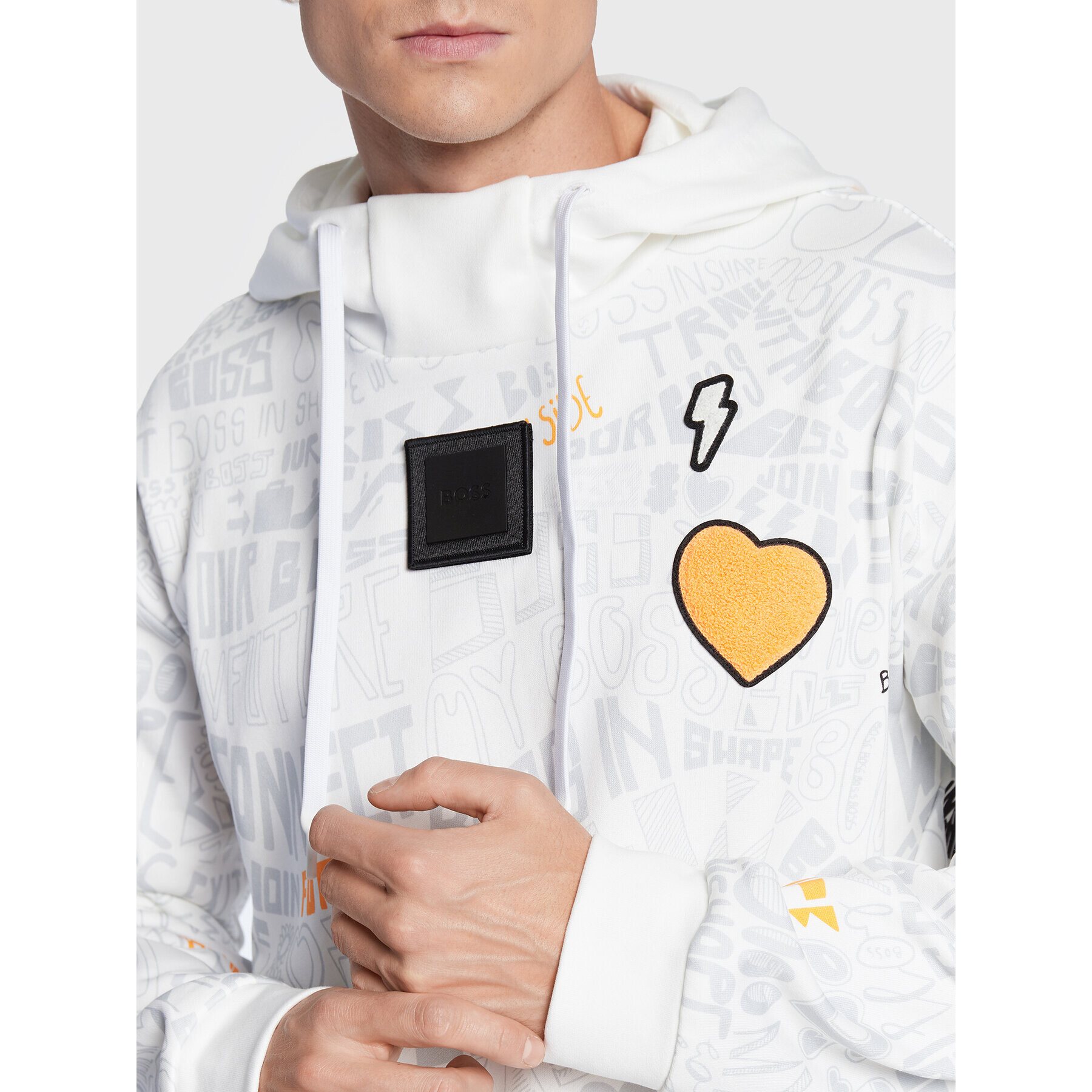 Boss Суитшърт Soody Lotus 50476403 Бял Relaxed Fit - Pepit.bg