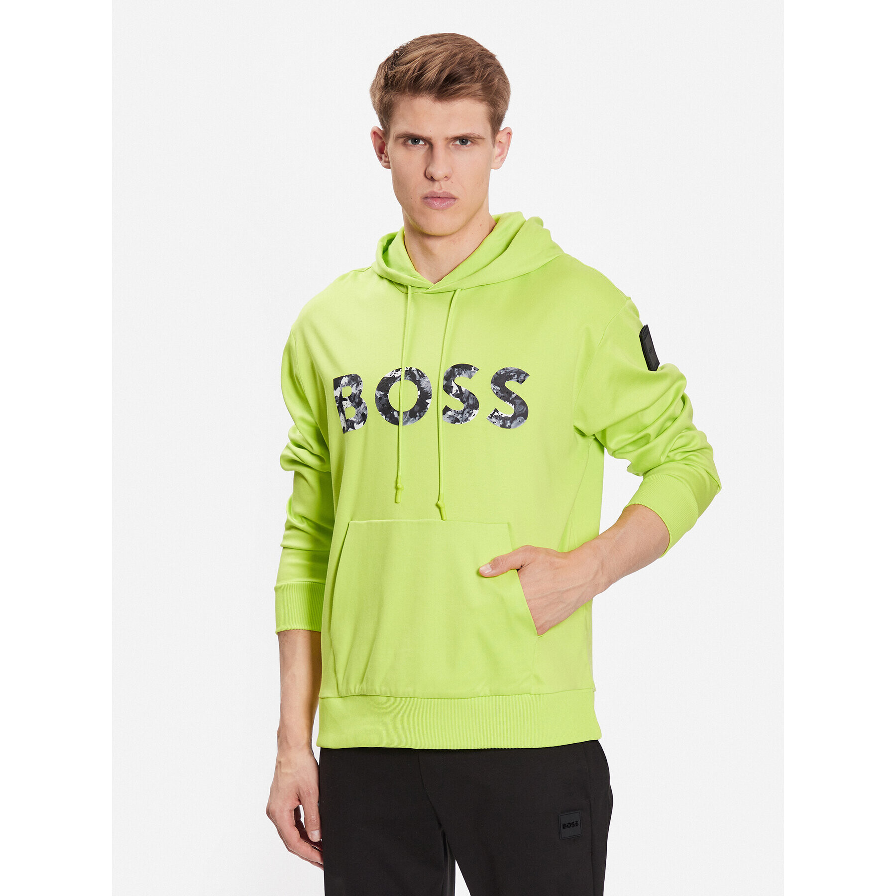 Boss Суитшърт Soody Lotus 50489152 Зелен Relaxed Fit - Pepit.bg