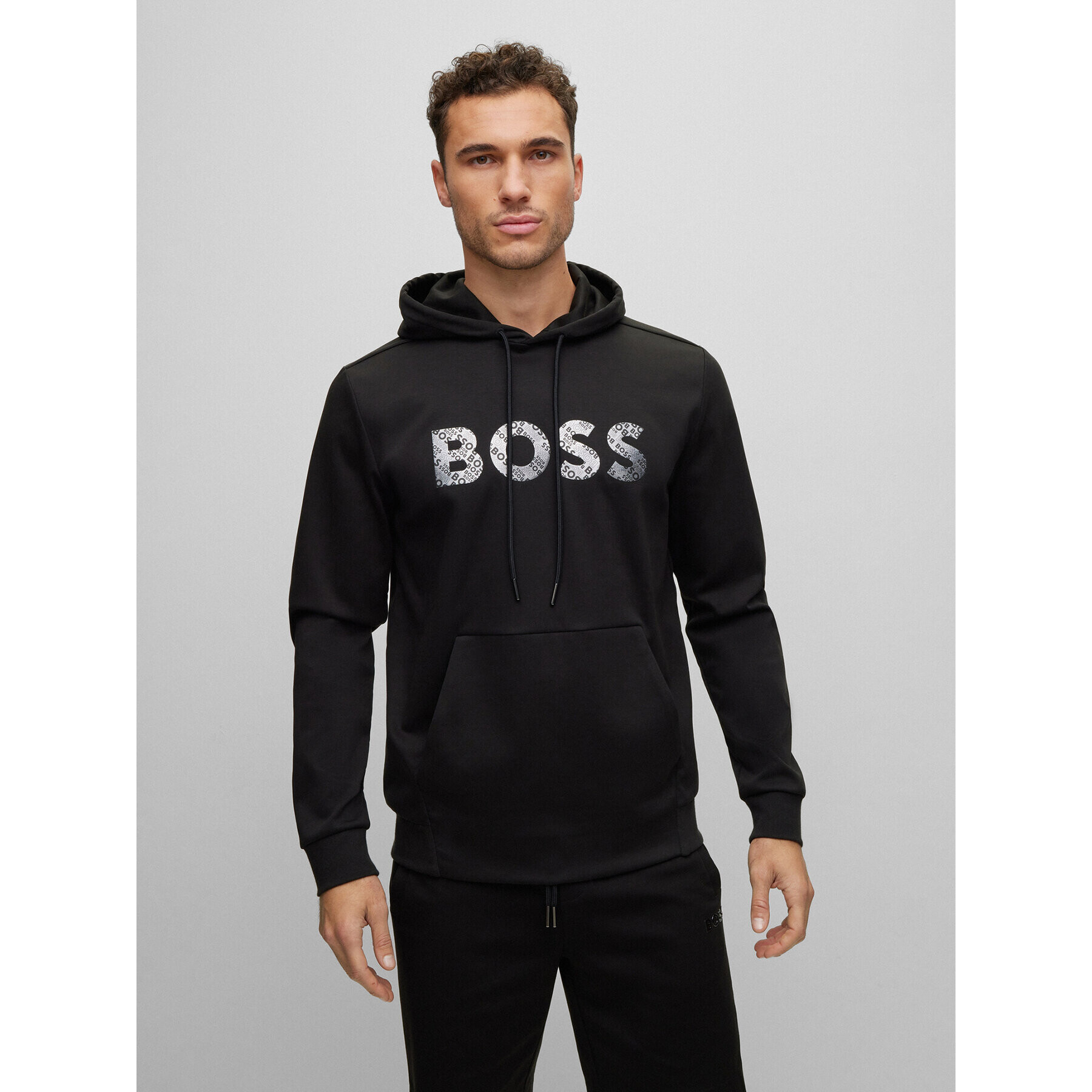 Boss Суитшърт Soody Mirror 50486853 Черен Regular Fit - Pepit.bg